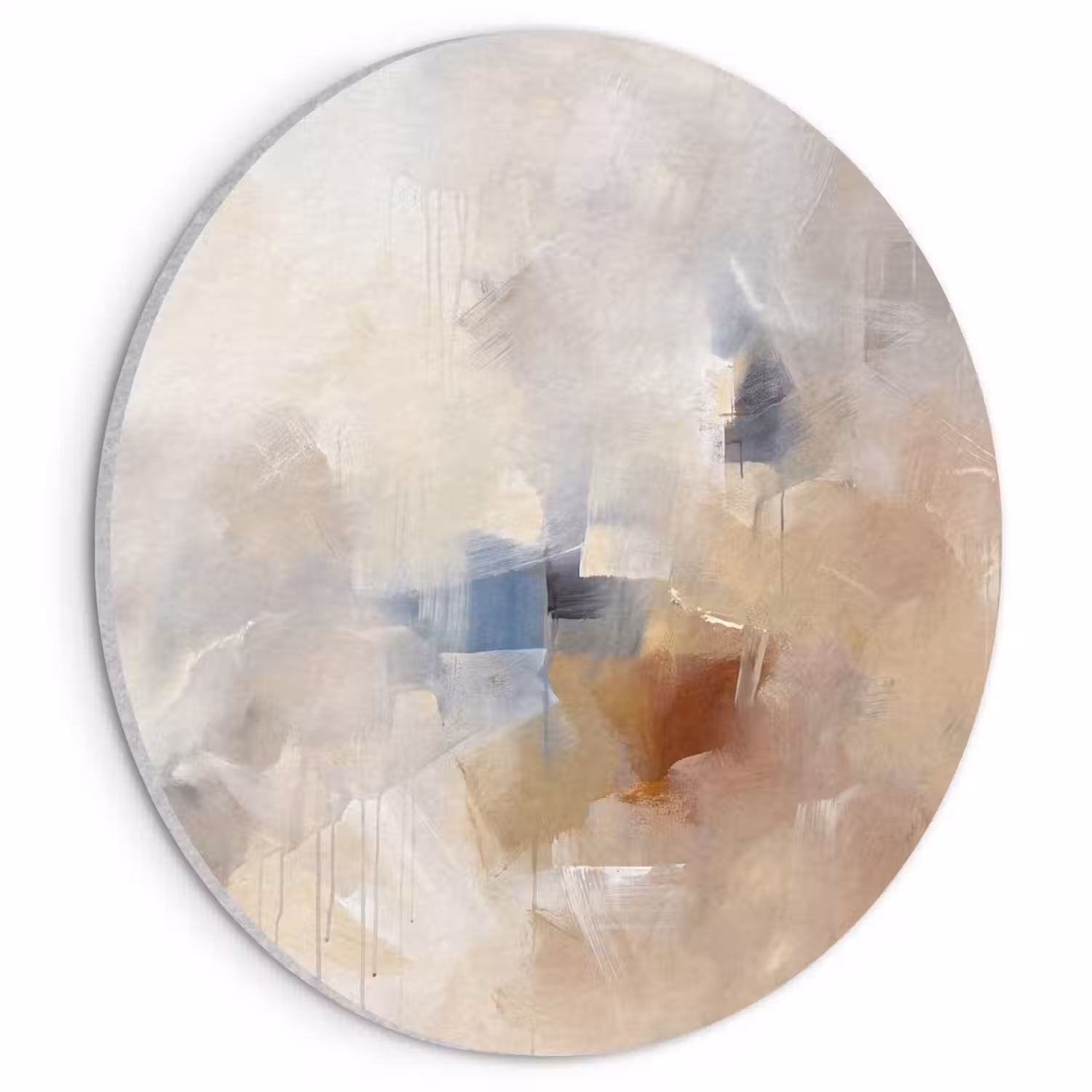 Abstract - Borstelstreken - Modern - Beige - Kunst Akoestische PET Vilt - Rond klein -3d