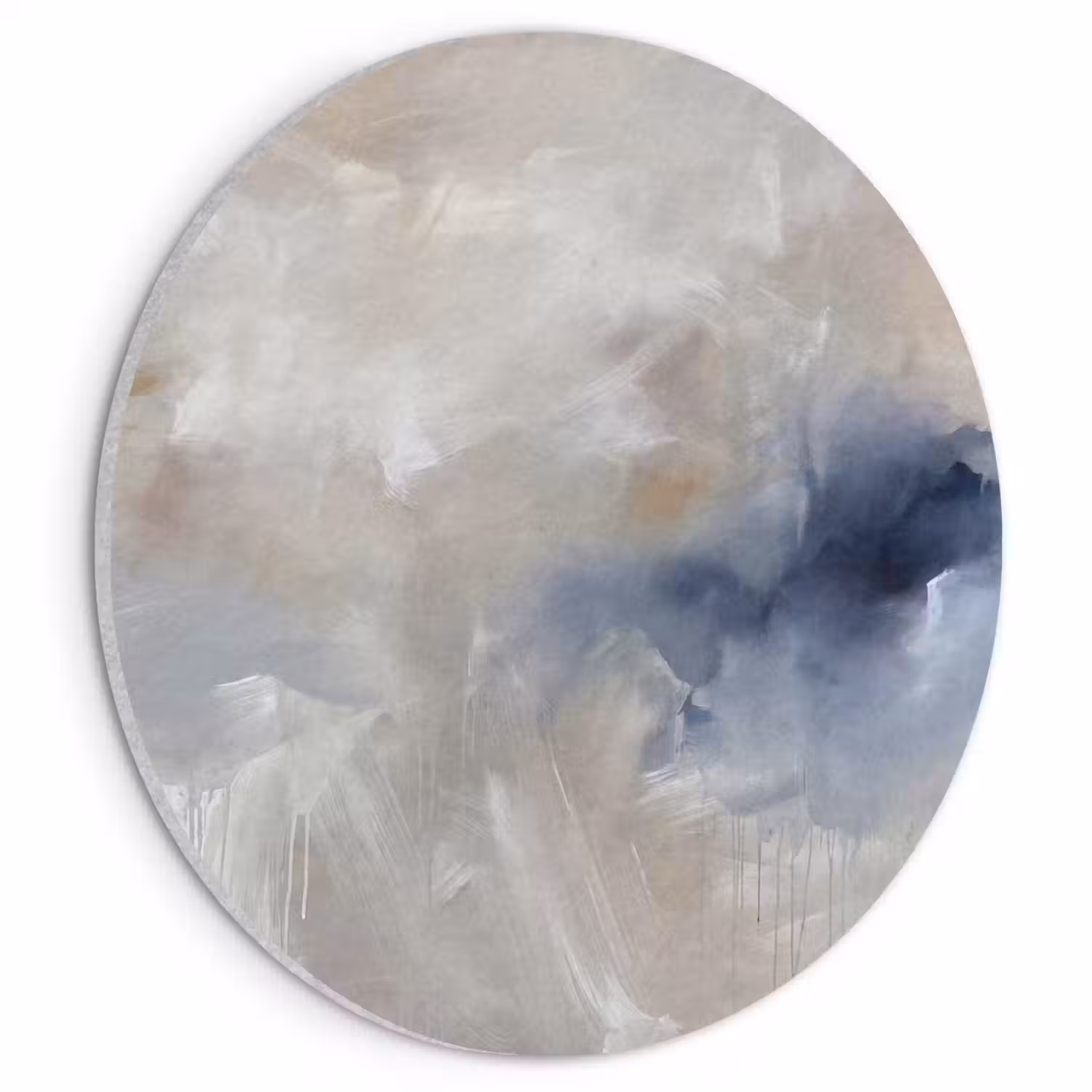 Abstract - Wolken - Sfeer - Modern - Beige Akoestische PET Vilt - Rond klein -3d