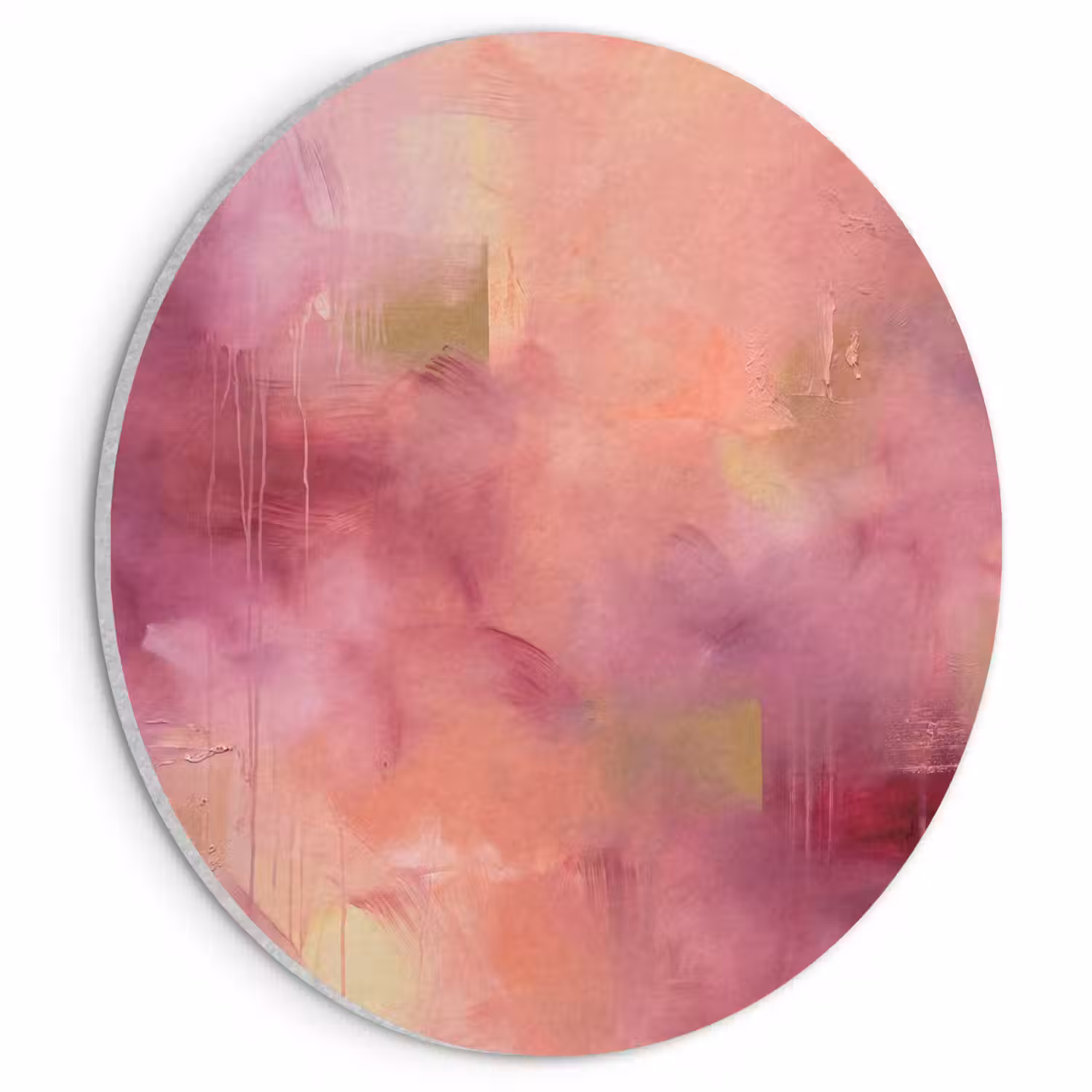 Abstract - Kleuren - Modern - Roze - Paars Akoestische PET Vilt - Rond klein -3d