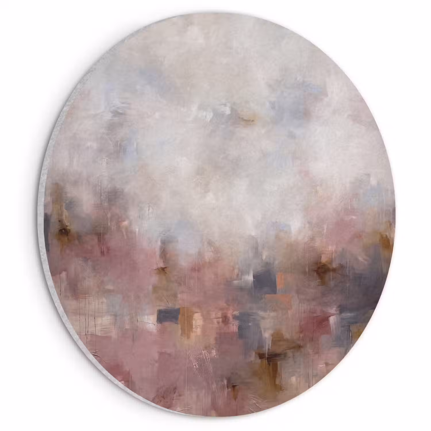 Abstract - Vloeiend - Kunst - Modern - Beige Akoestische PET Vilt - Rond klein -3d