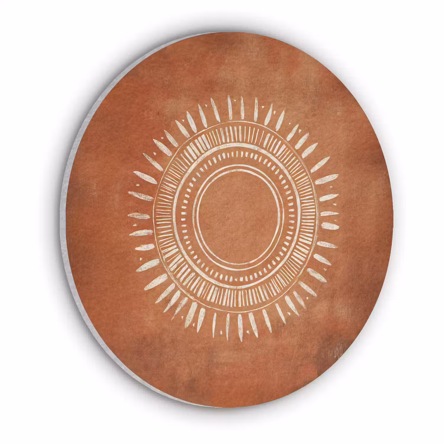 Abstract - Lijnen - Zonnestralen - Roodbruin Akoestische PET Vilt - Rond klein -3d