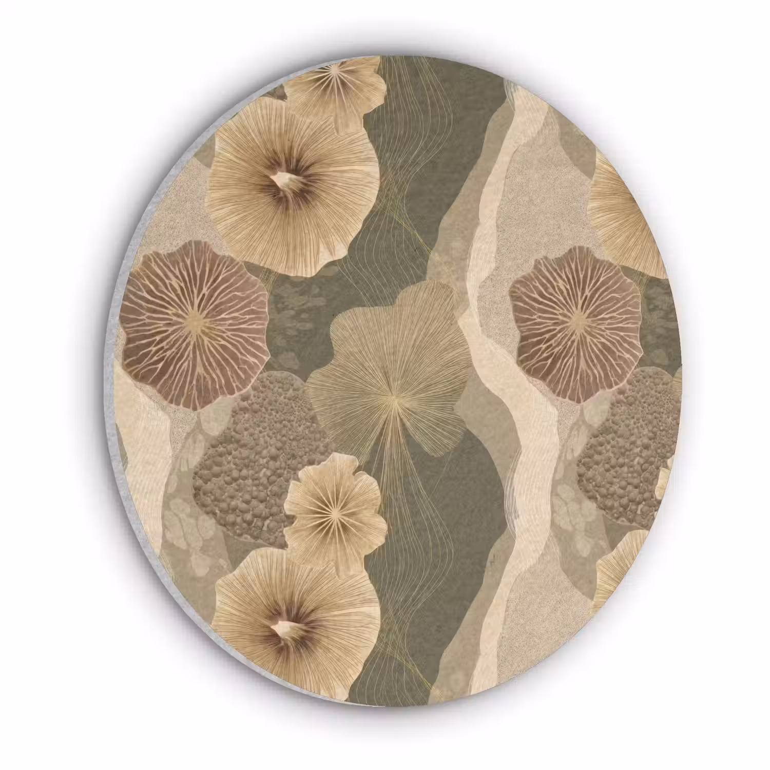 Abstract - Modern - Groen Akoestische PET Vilt - Rond klein 838 -3d