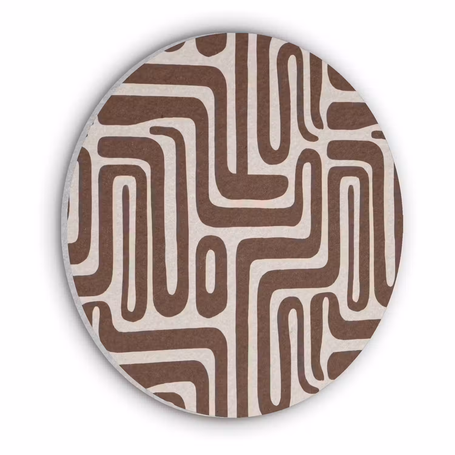Abstract - Patroon - Bruin Akoestische PET Vilt - Rond klein 838 -3d