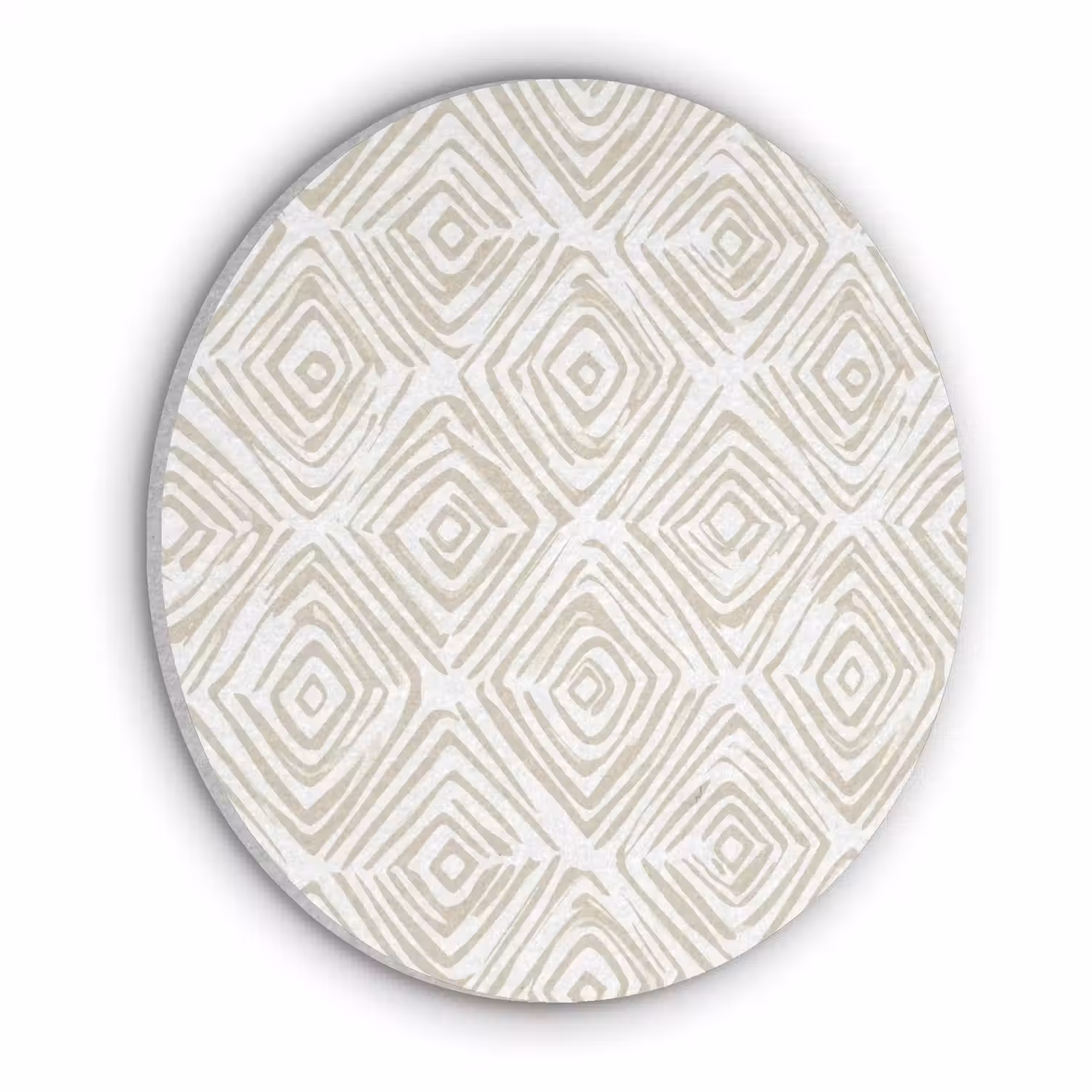 Abstract - Ruit - Beige Akoestische PET Vilt - Rond klein 838 -3d