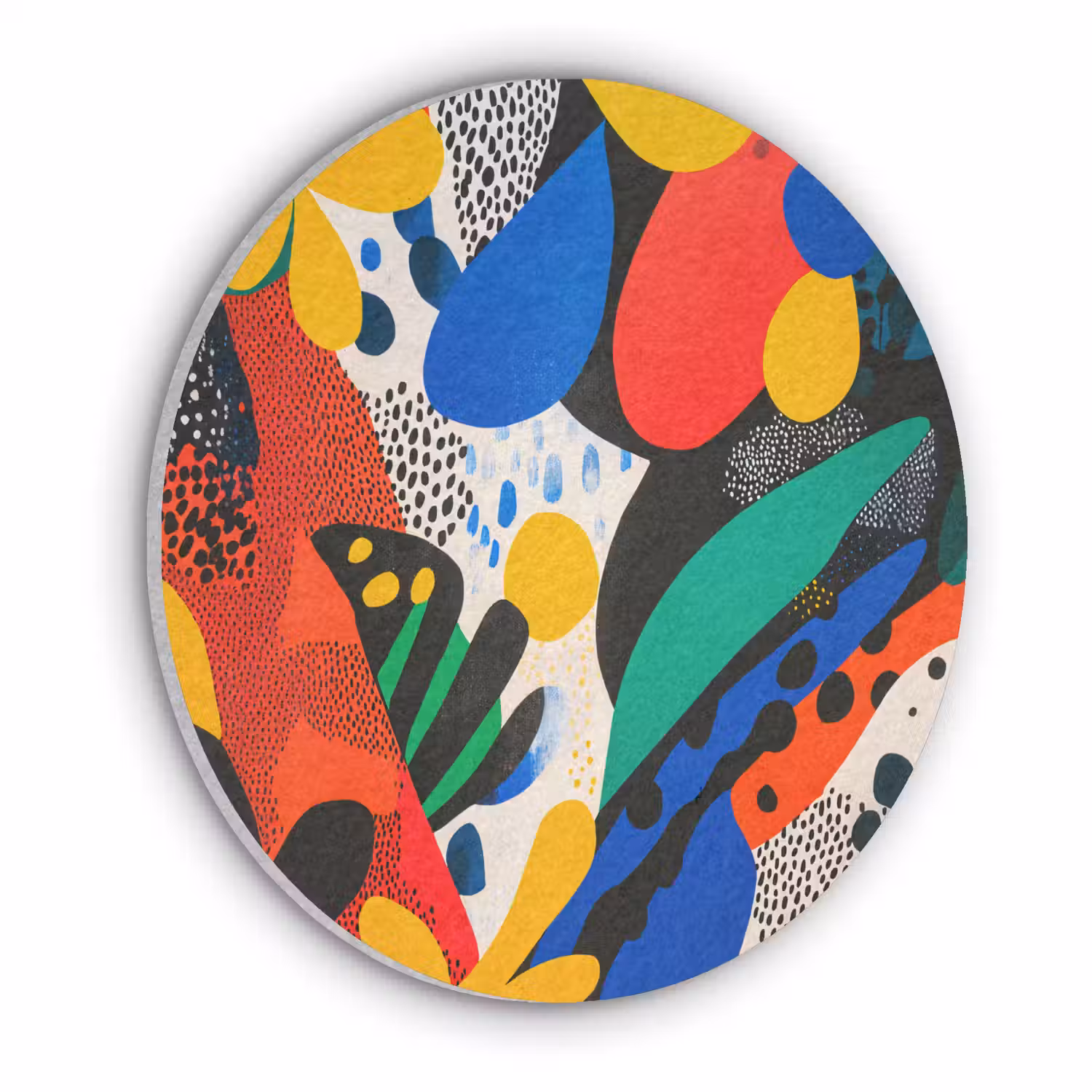 Abstract - Planten - Vormen - Kleurrijk Akoestische PET Vilt - Rond klein -3d