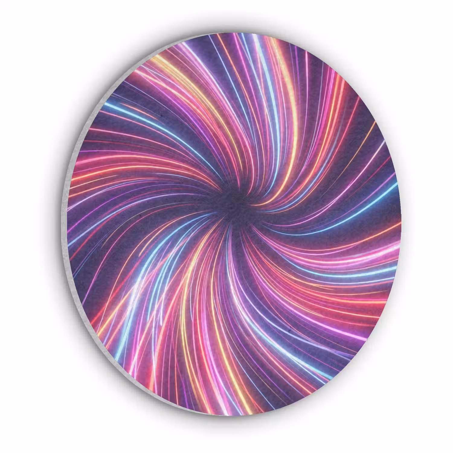 Abstract - Swirl - Futuristic - Neon Akoestische PET Vilt - Rond klein -3d