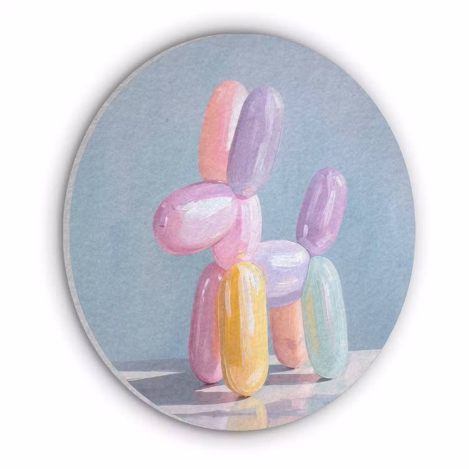 Dier - Ballon - Pasteltinten - Glanzend Akoestische PET Vilt - Rond klein -3d