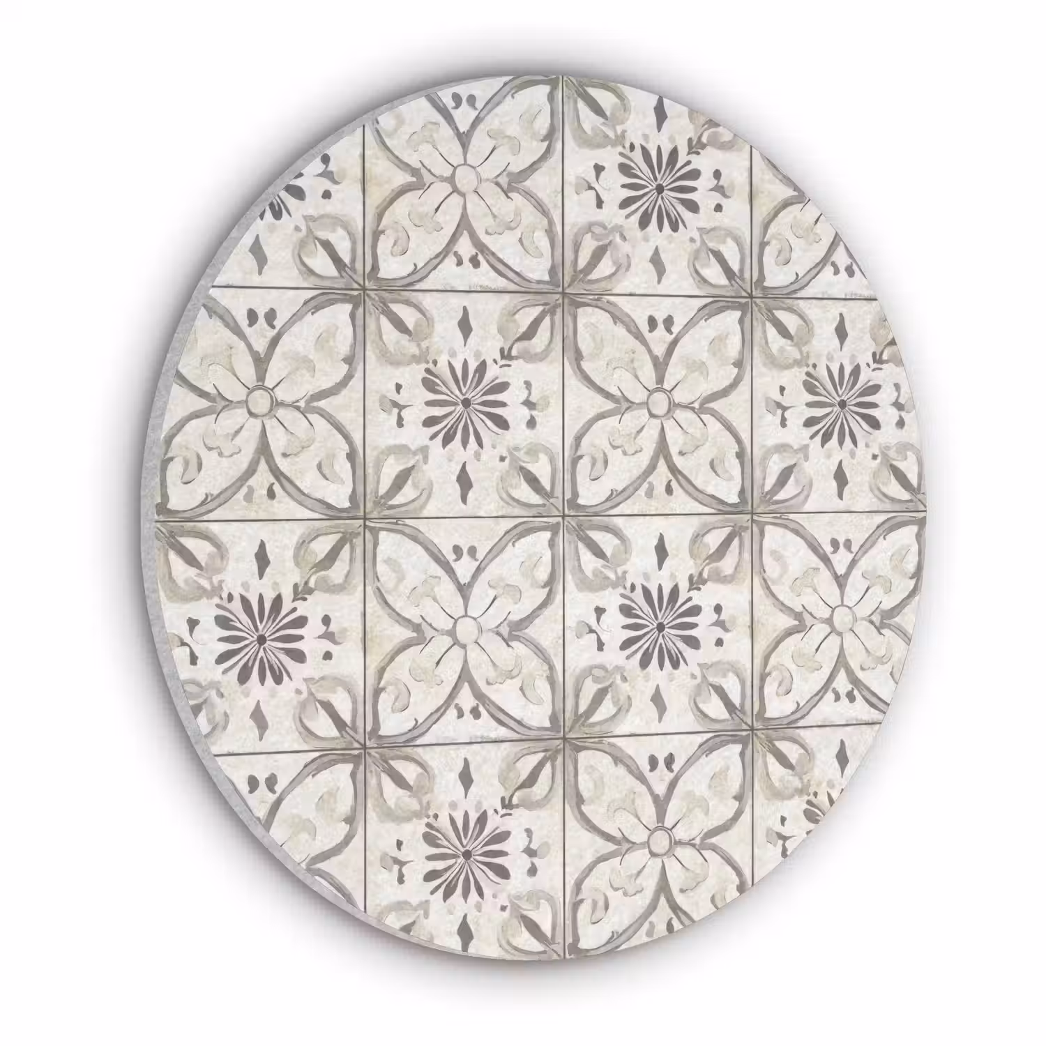Antiek - Tegel - Beige Akoestische PET Vilt - Rond klein 838 -3d