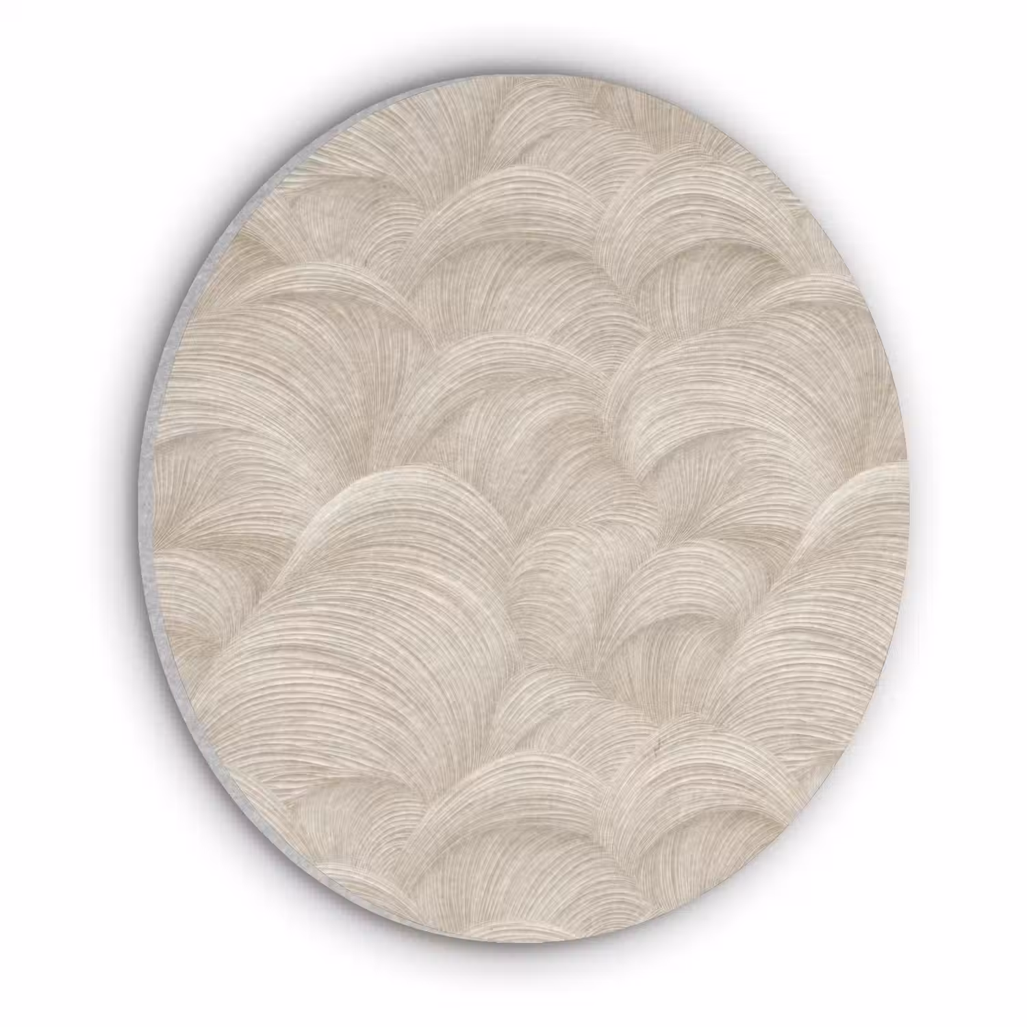 Bogen - Patroon - Beige Akoestische PET Vilt - Rond klein 838 -3d