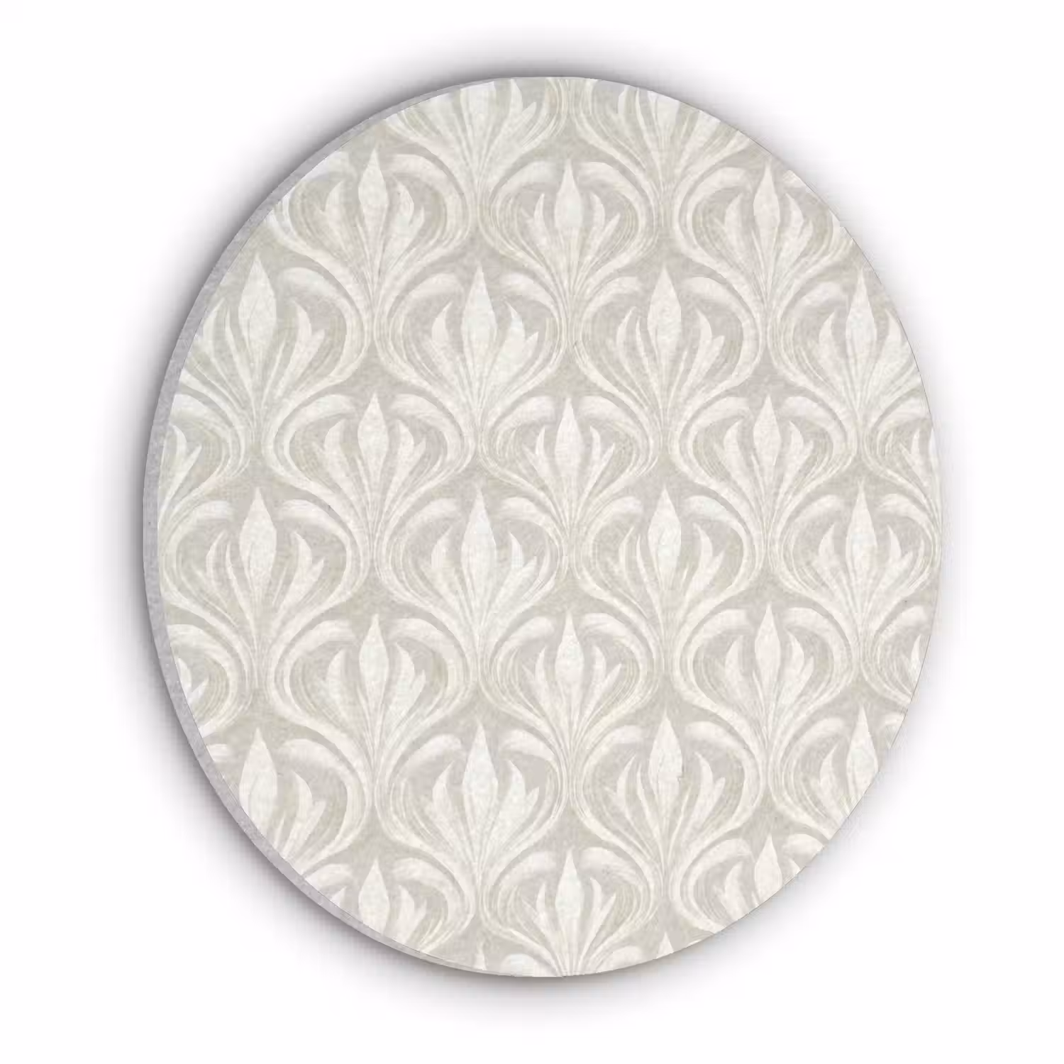 Barok - Patroon - Beige Akoestische PET Vilt - Rond klein 838 -3d