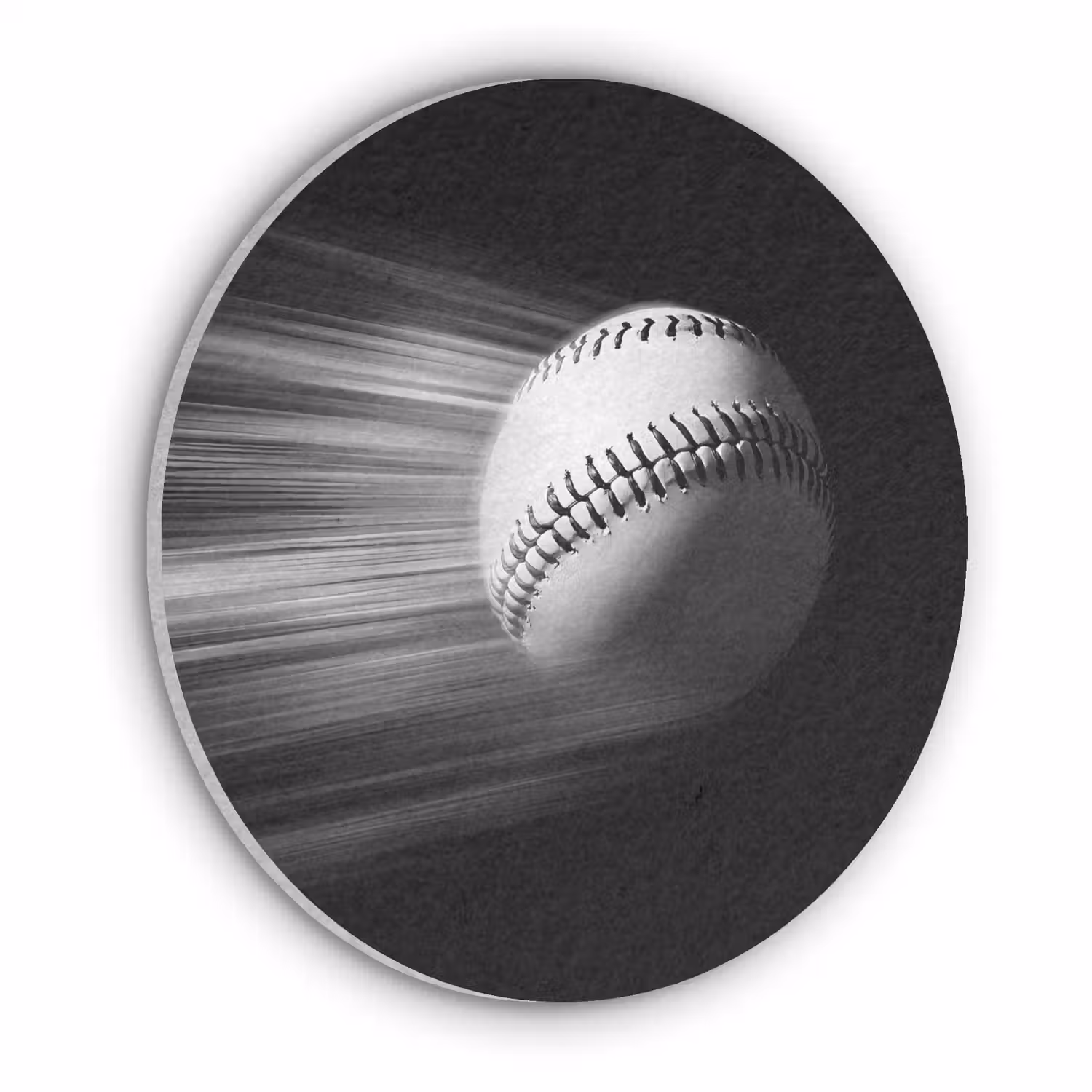 Honkbal - Wit - Vliegt Akoestische PET Vilt - Rond klein -3d