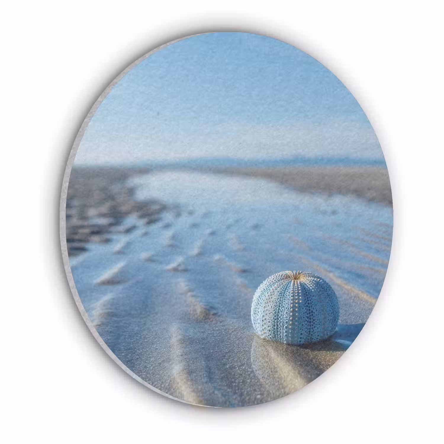 Strand - Schild - Water - Blauw Akoestische PET Vilt - Rond klein -3d