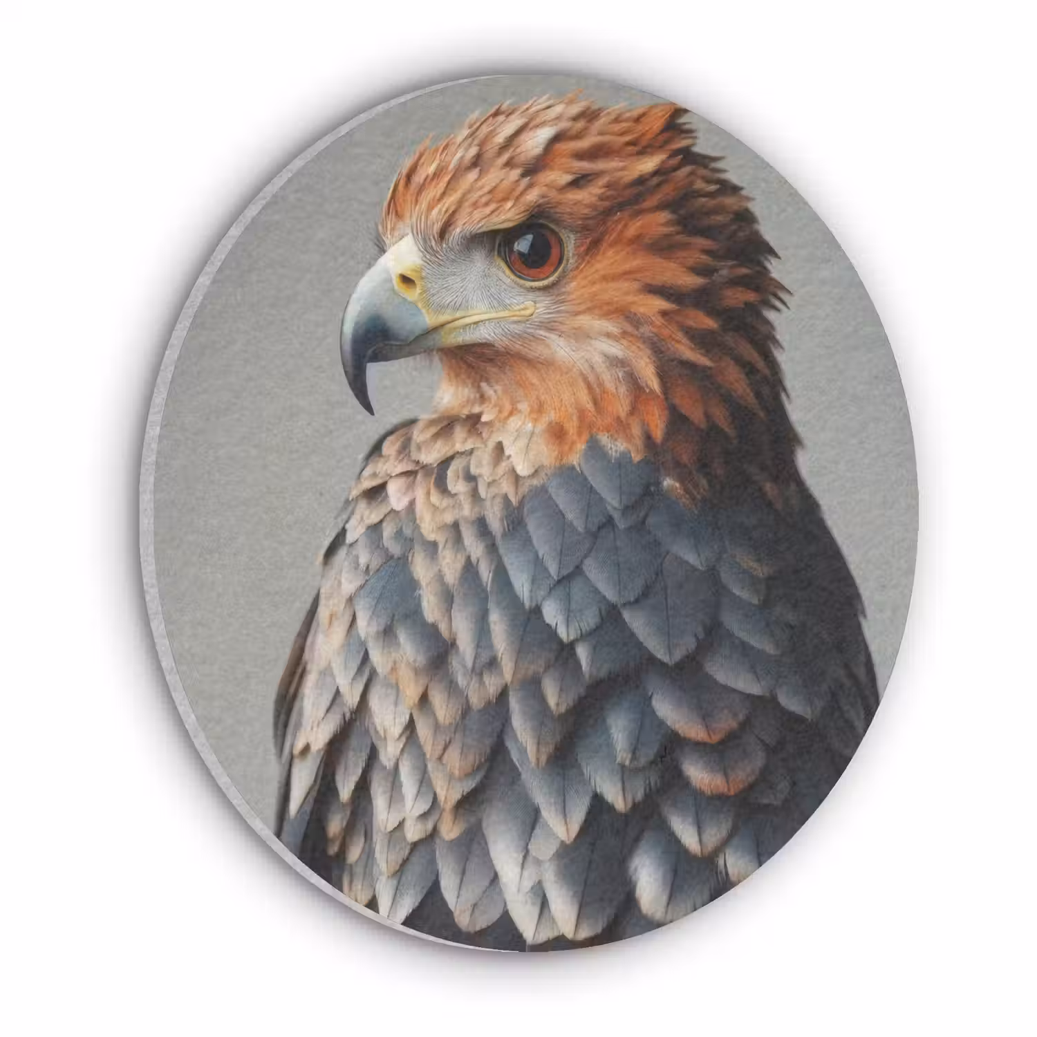 Vogel - Realistisch - Veren - Bruin Akoestische PET Vilt - Rond klein -3d