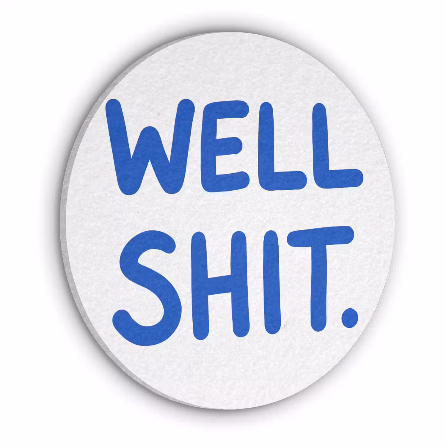 Blauw - Quote - Wit Akoestische PET Vilt - Rond klein -3d