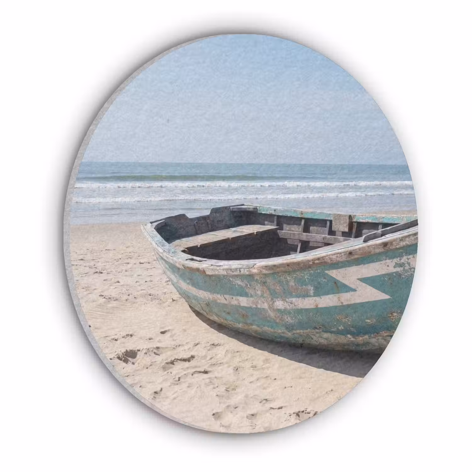 Boot - Zandstrand - Zee Akoestische PET Vilt - Rond klein -3d