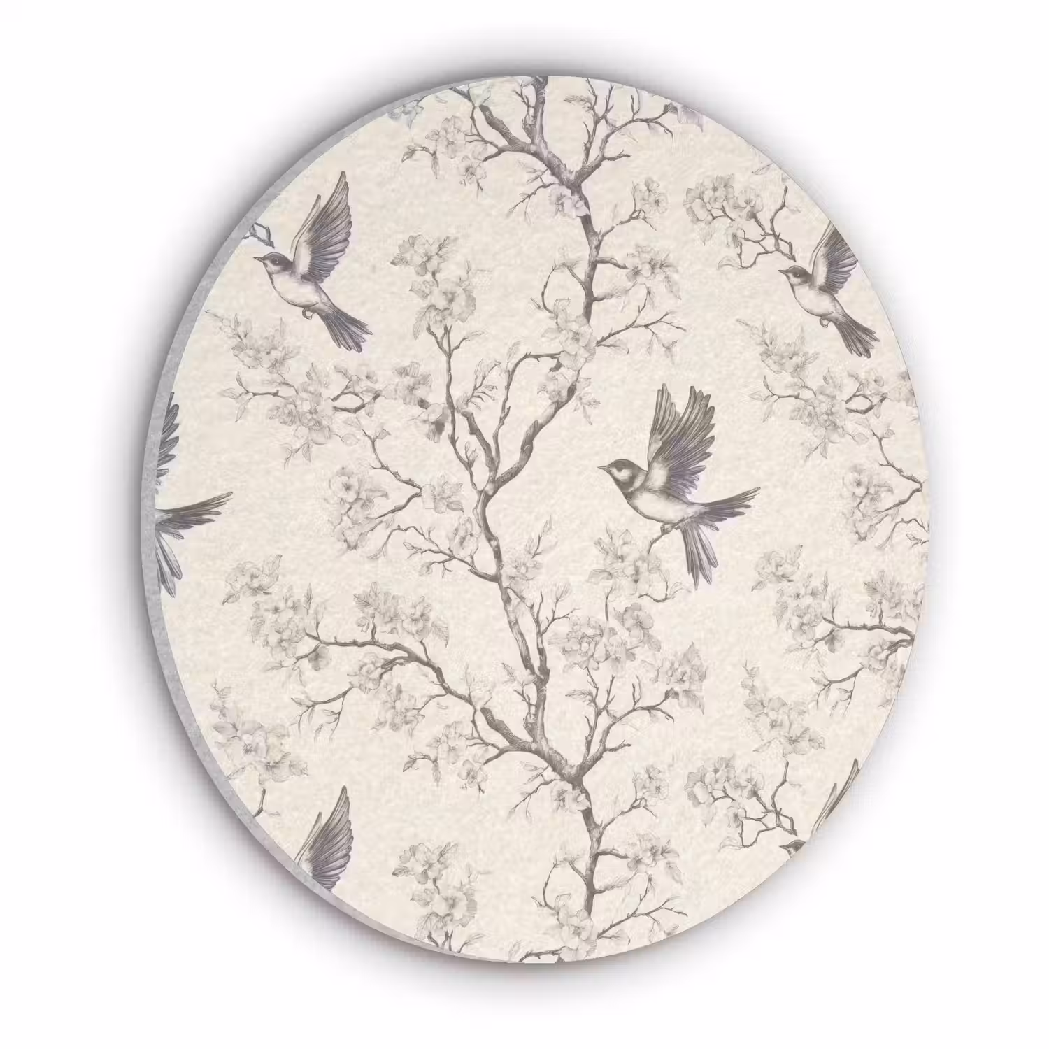 Takken - Vogels - Beige Akoestische PET Vilt - Rond klein 838 -3d