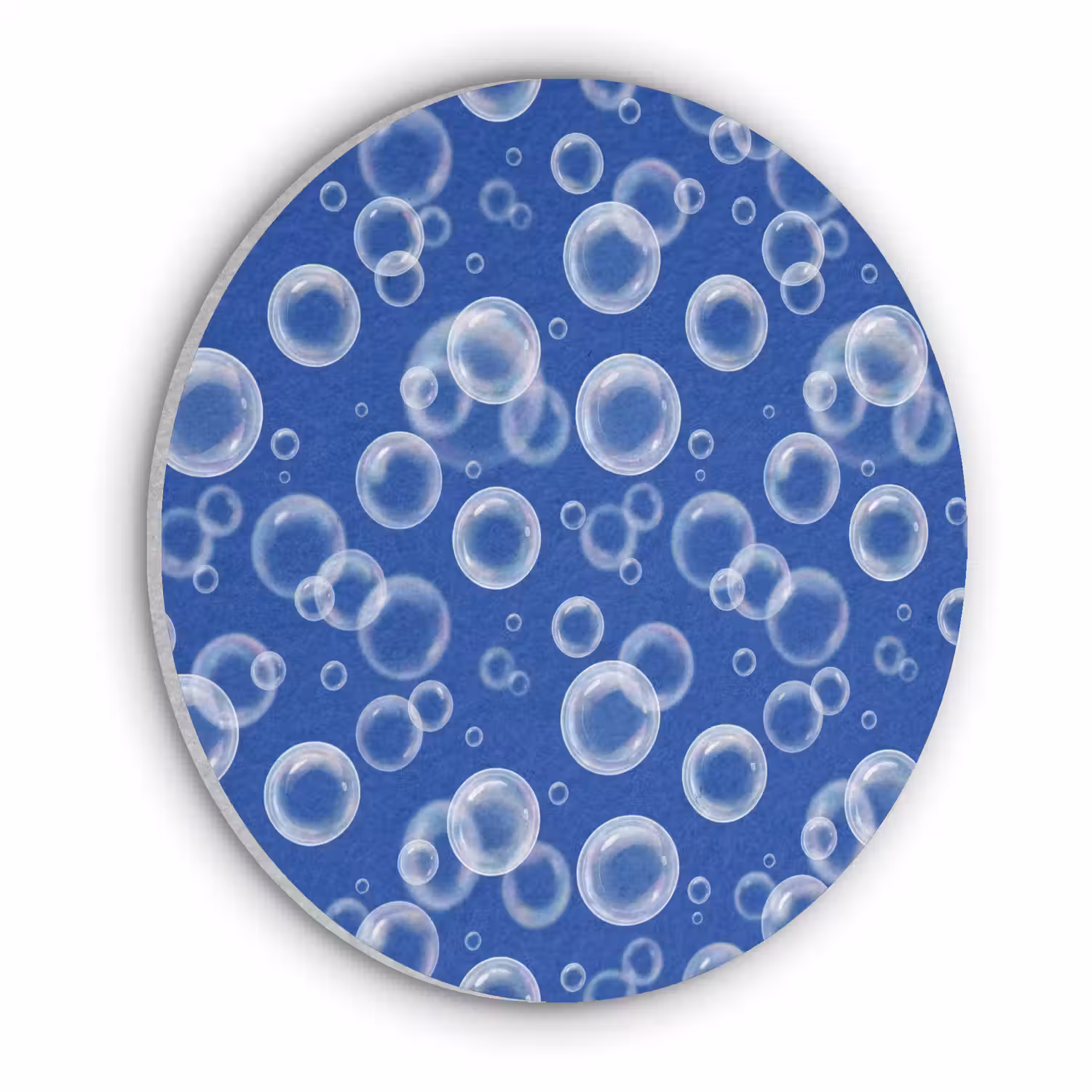 Bubbels - Patroon - Blauw Akoestische PET Vilt - Rond klein -3d
