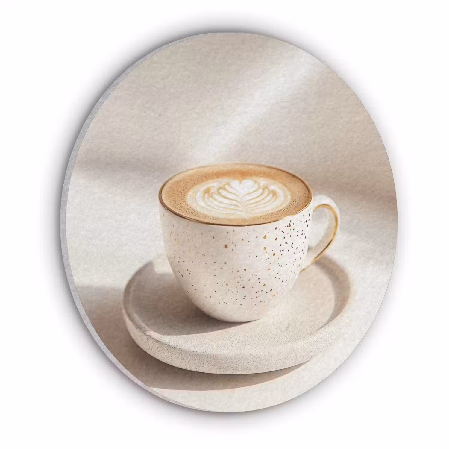 Cappuccino - Schuim - Schotel - Beige Akoestische PET Vilt - Rond klein -3d