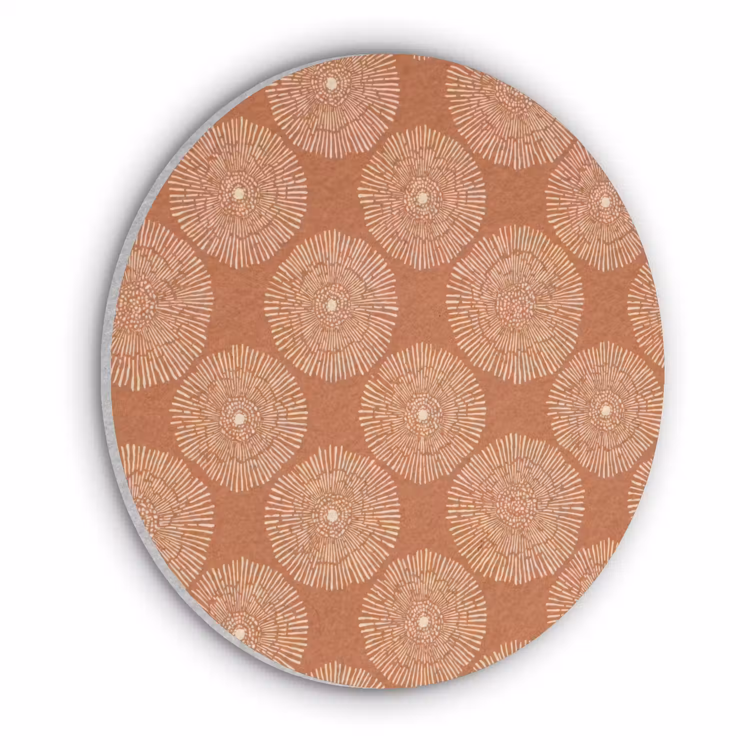 Cirkels - Grafisch - Patroon - Terracotta Akoestische PET Vilt - Rond klein 838 -3d