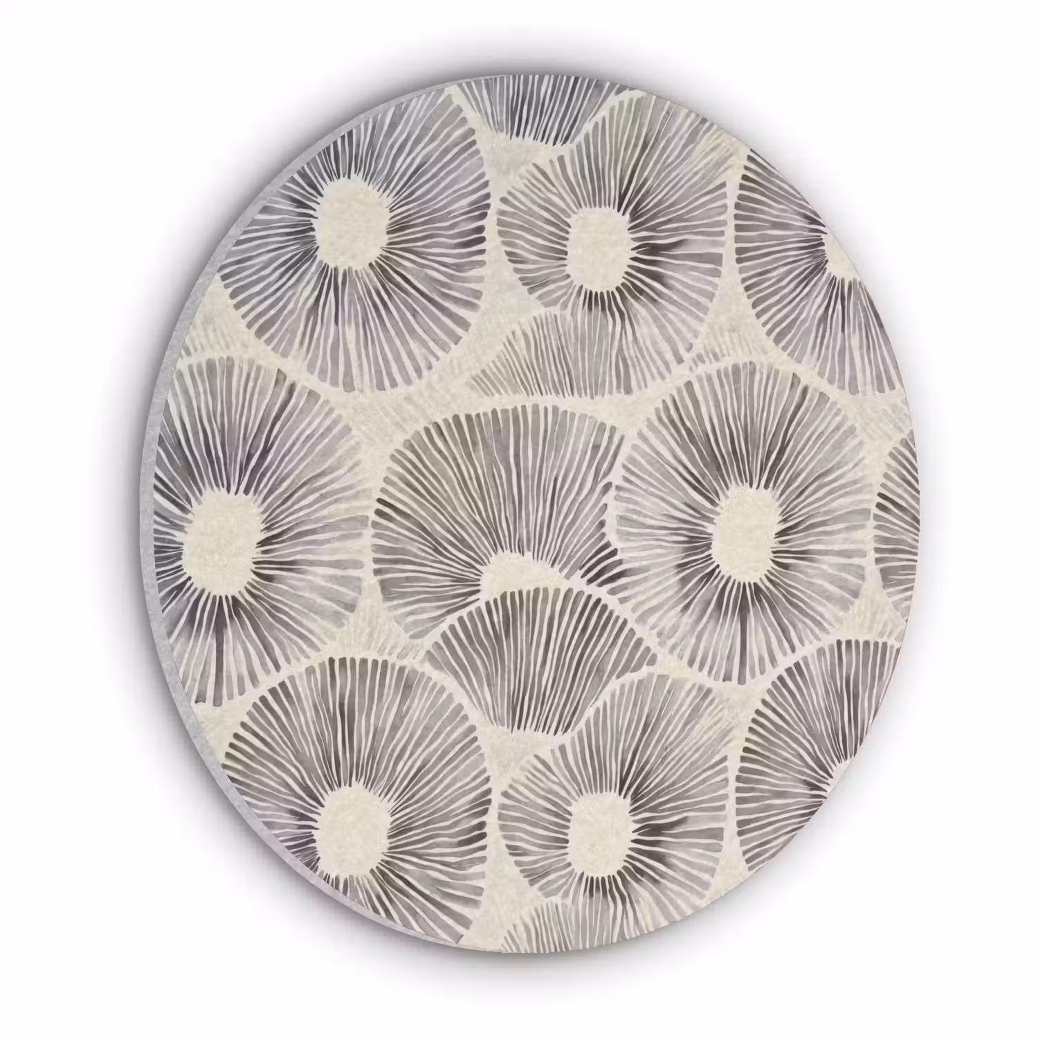 Cirkels - Patroon - Zwart Akoestische PET Vilt - Rond klein 838 -3d