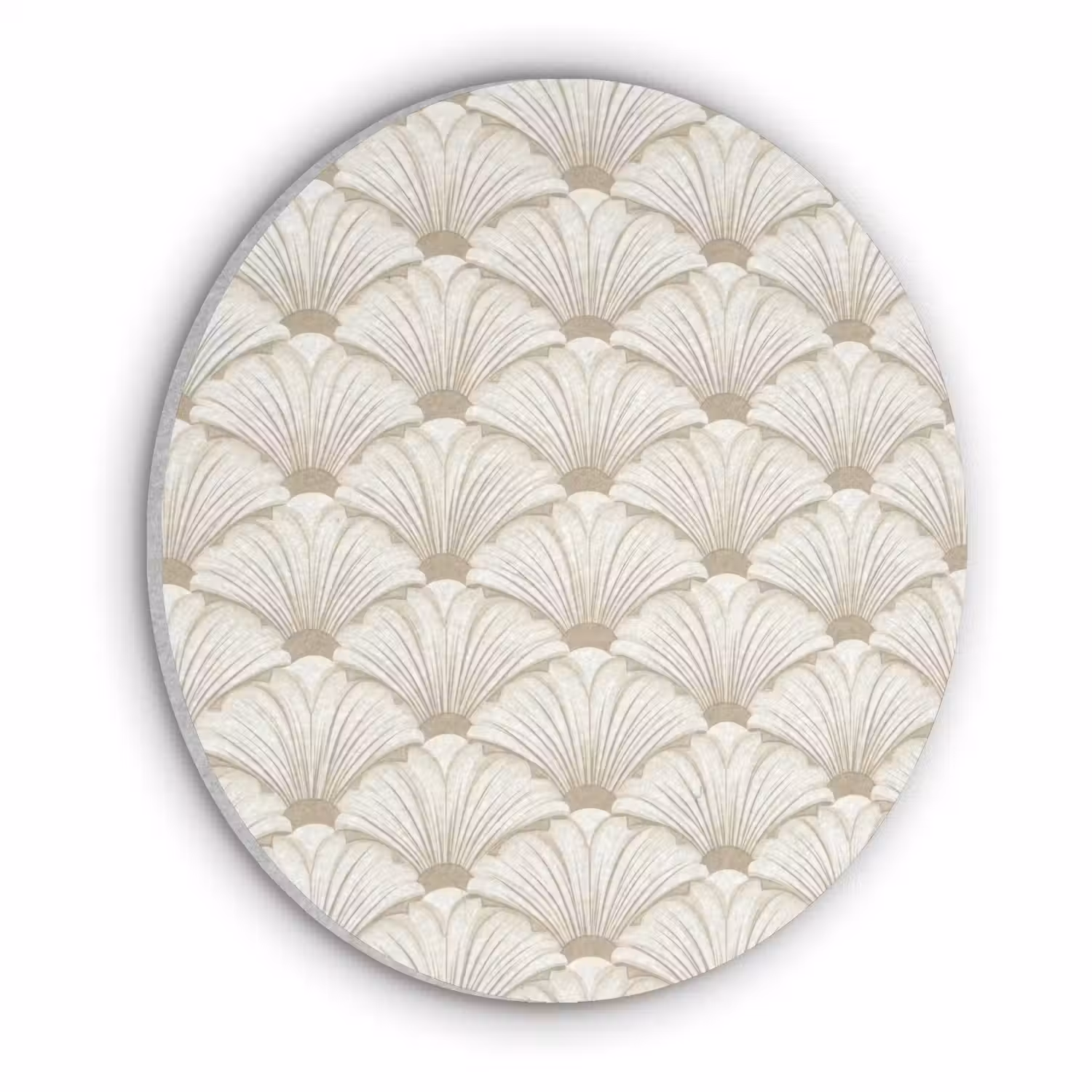 Klassiek - Art - Beige Akoestische PET Vilt - Rond klein 838 -3d