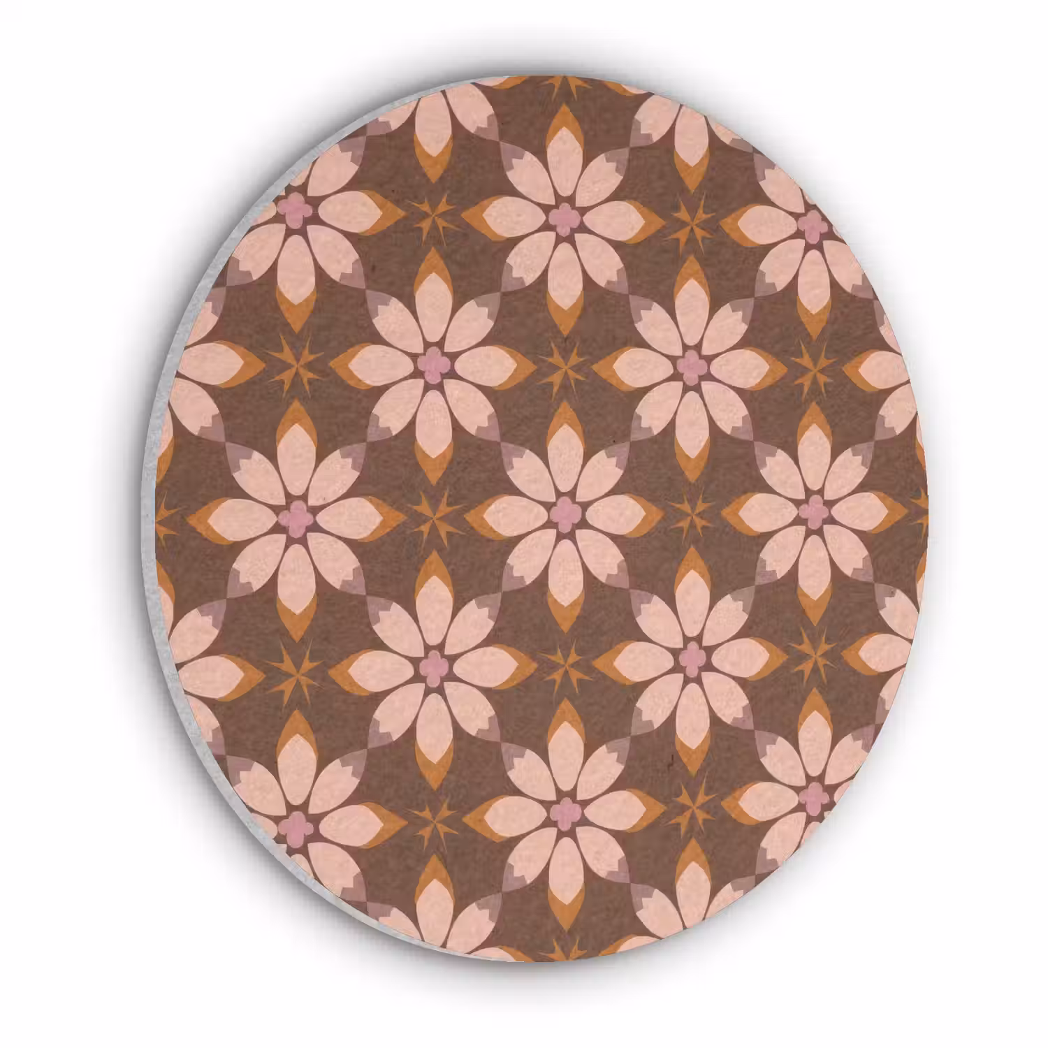 Klassiek - Retro - Bruin Akoestische PET Vilt - Rond klein 838 -3d