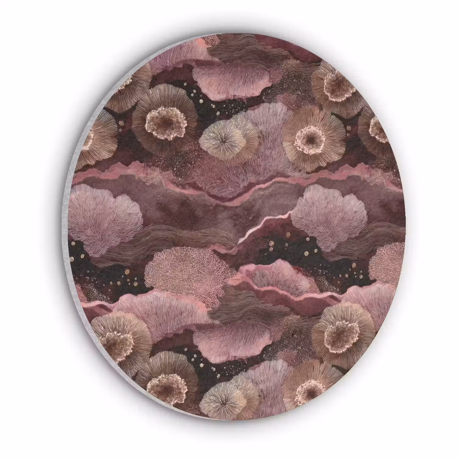 Koraal - Organisch - Roze Akoestische PET Vilt - Rond klein 838 -3d