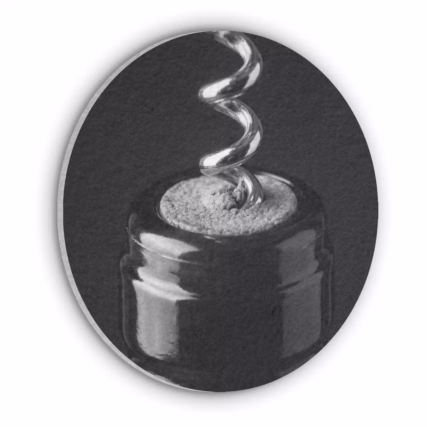 Kurkentrekker - Wijn - Zwart - Wit Akoestische PET Vilt - Rond klein -3d