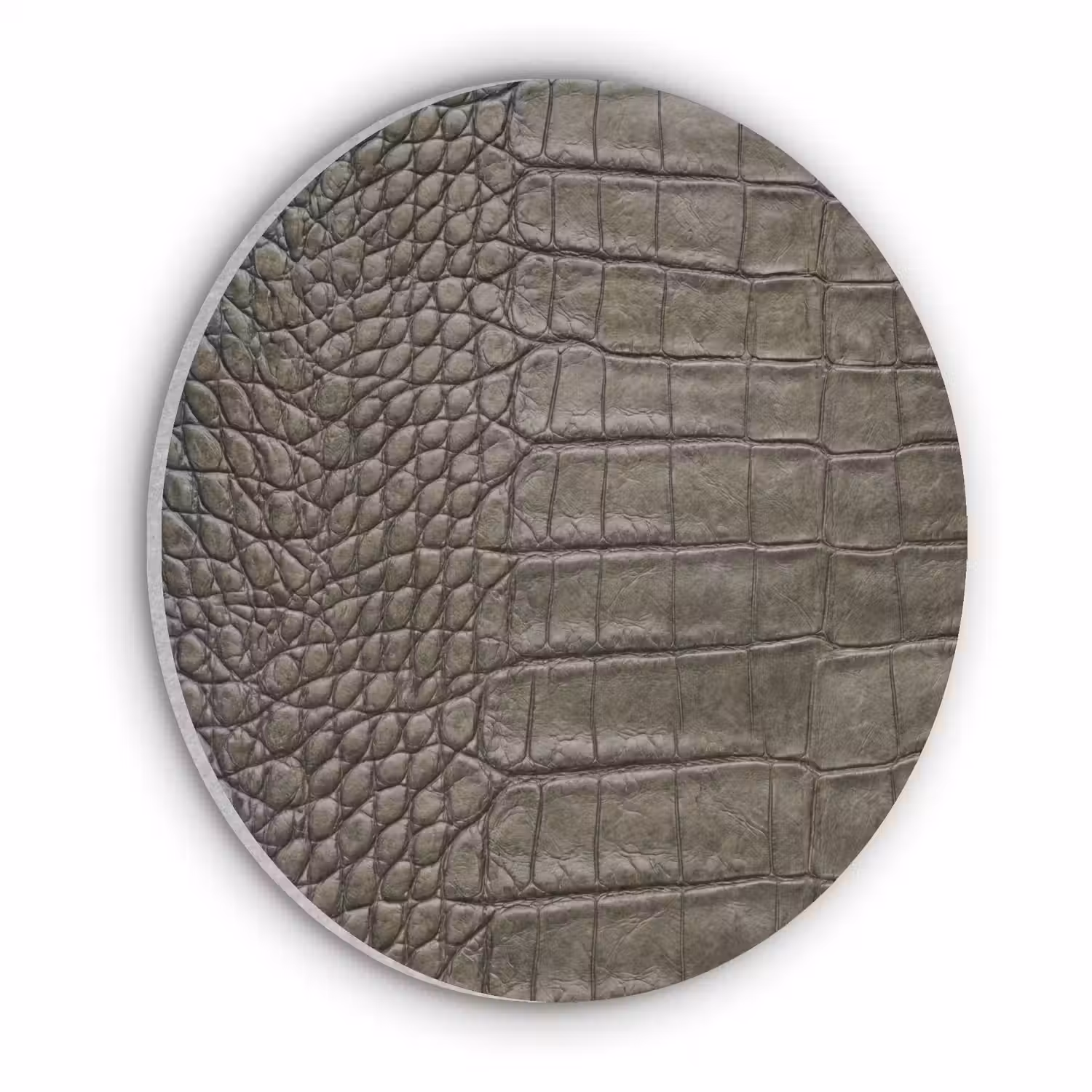 Krokodillenleer - Structuur - Groen Akoestische PET Vilt - Rond klein -3d