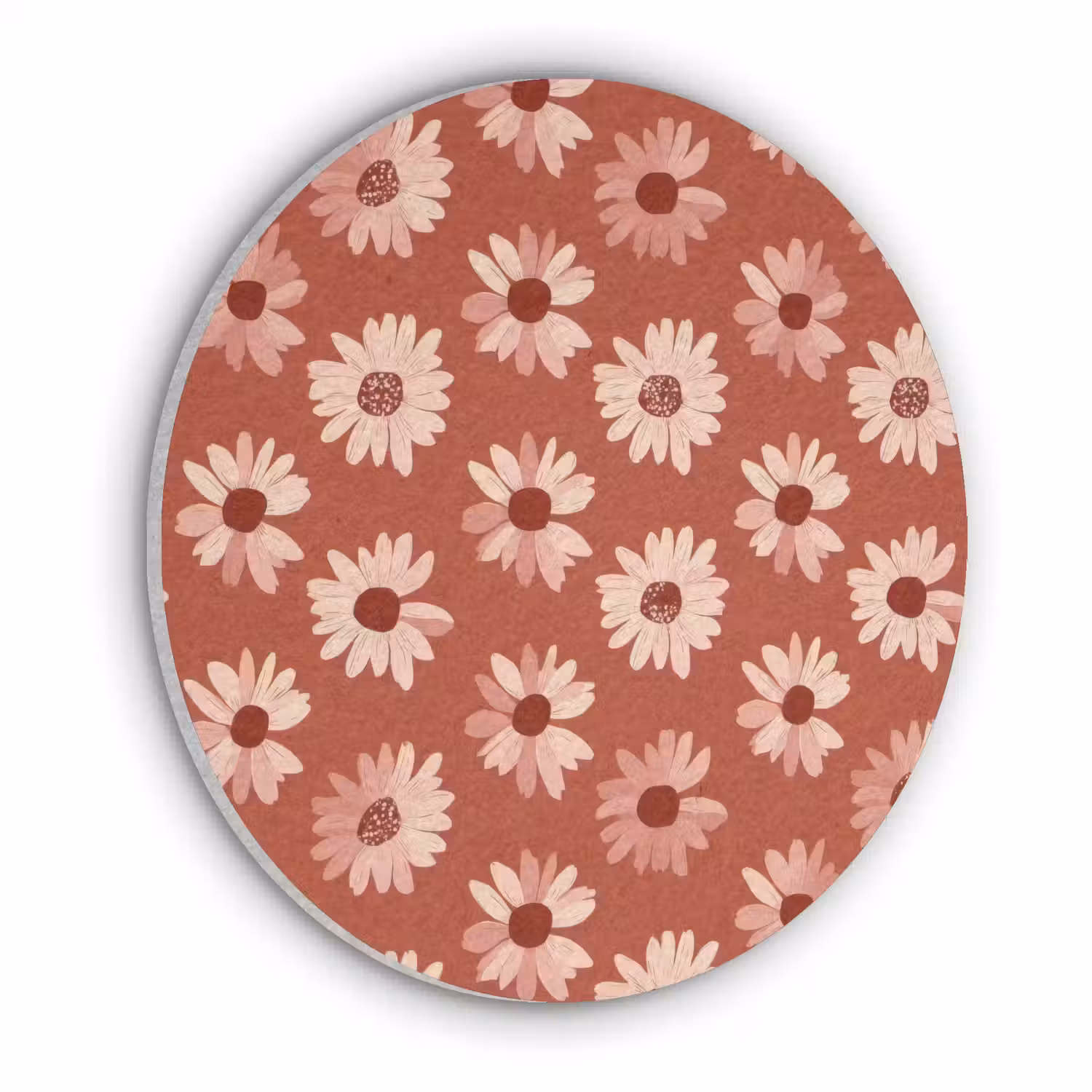 Madelief - Retro - Terracotta Akoestische PET Vilt - Rond klein 838 -3d