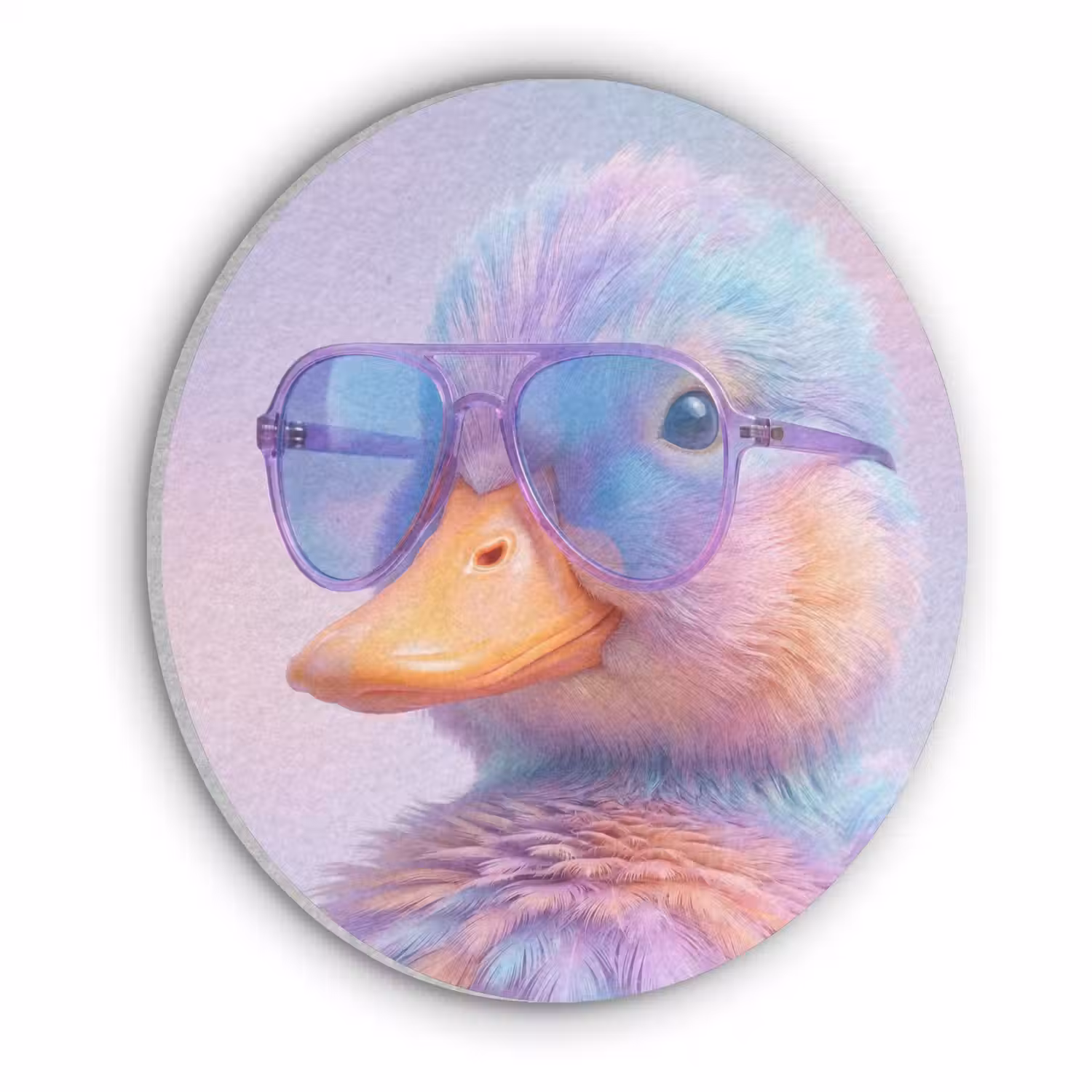 Eend - bril - Pastel Akoestische PET Vilt - Rond klein -3d