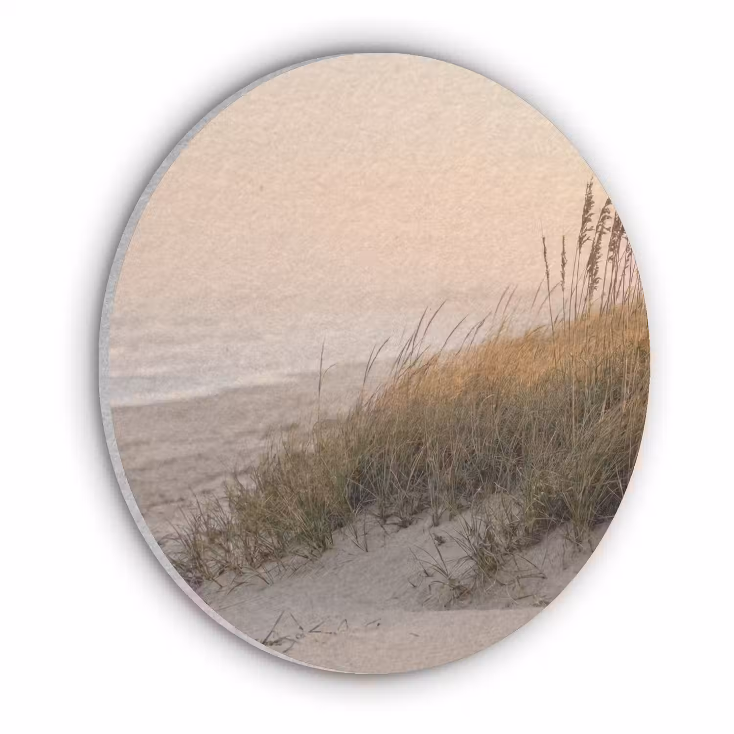 Duinlandschap - Zonsondergang - Strand Akoestische PET Vilt - Rond klein -3d
