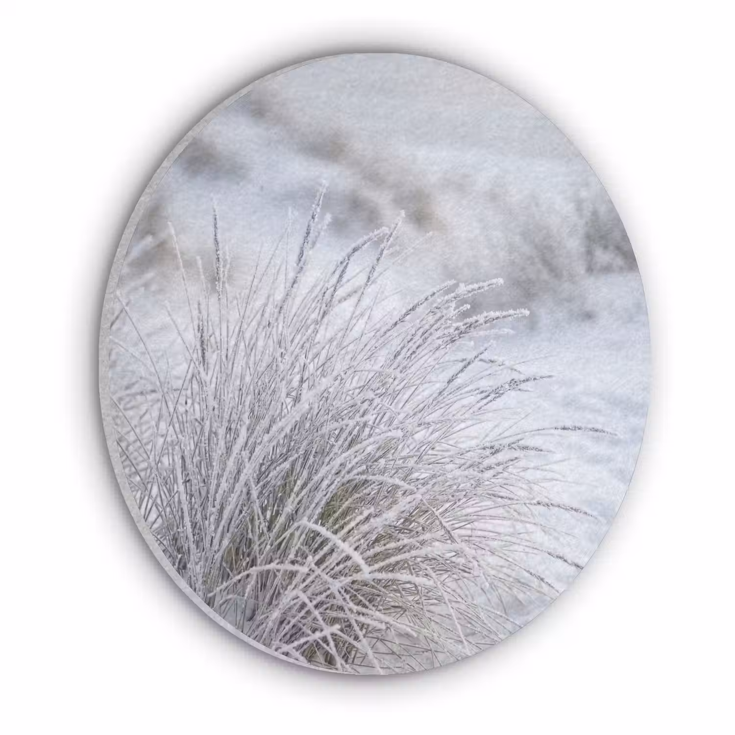 Duinen - Sneeuw - Strand - Winter - Serene Akoestische PET Vilt - Rond klein -3d
