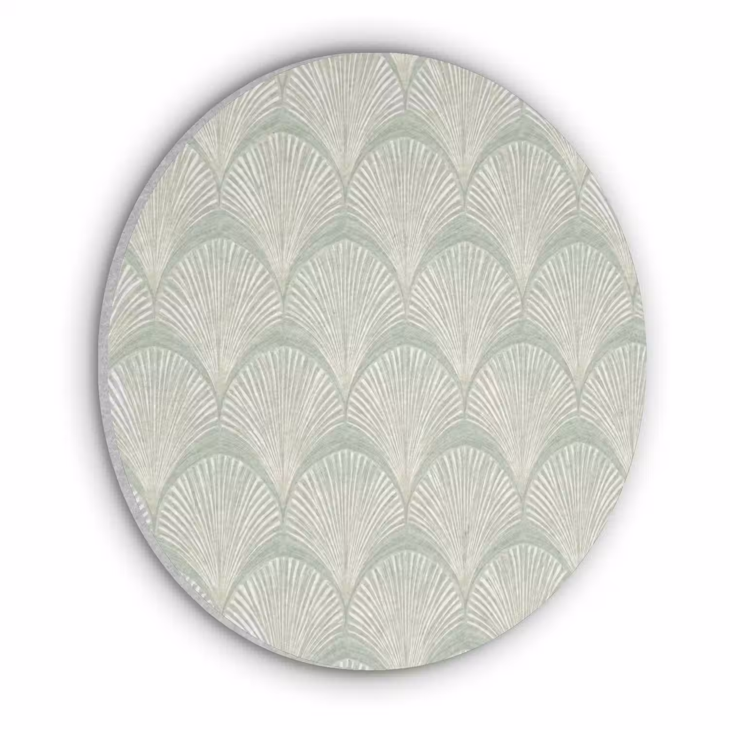 Waaiers - Patroon - Groen Akoestische PET Vilt - Rond klein 838 -3d