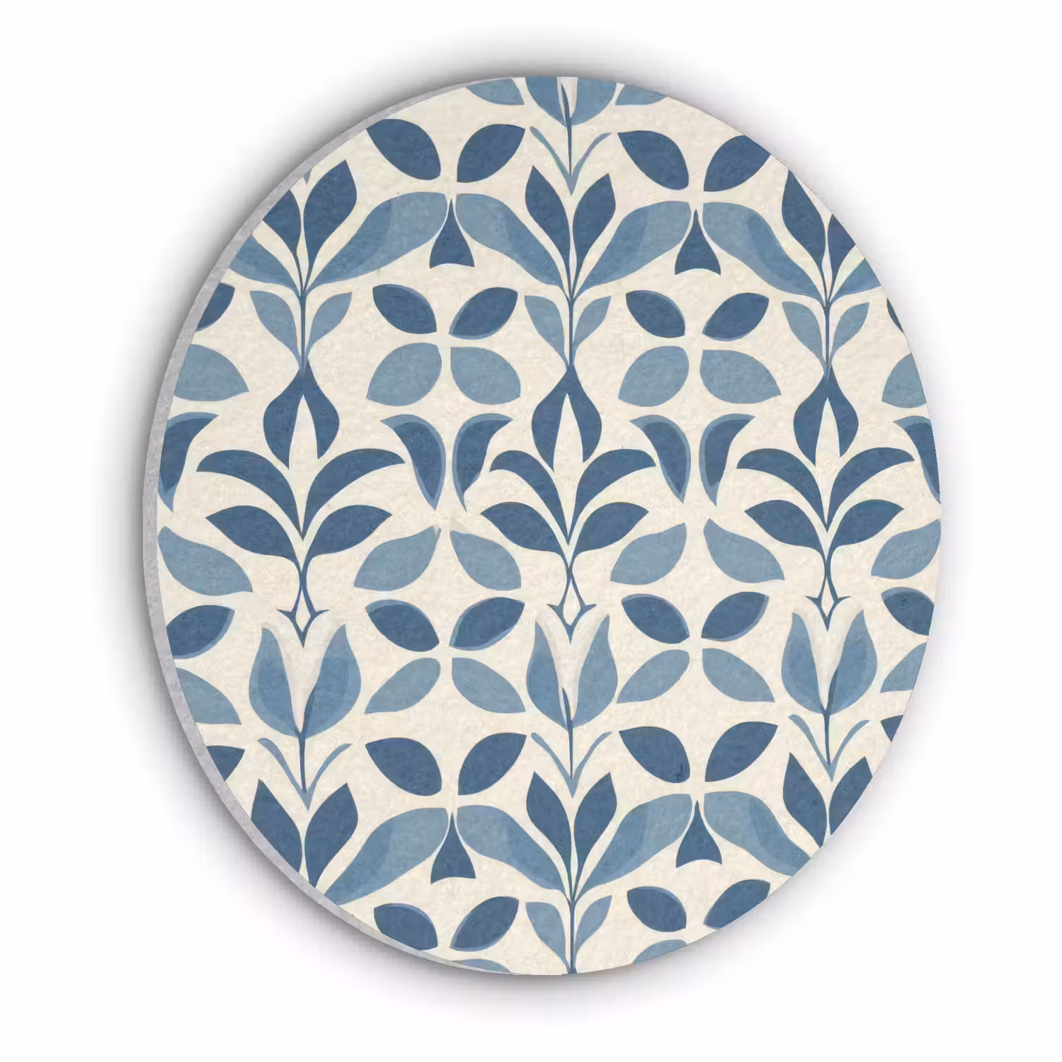 Flora - Modern - Blauw Akoestische PET Vilt - Rond klein 838 -3d