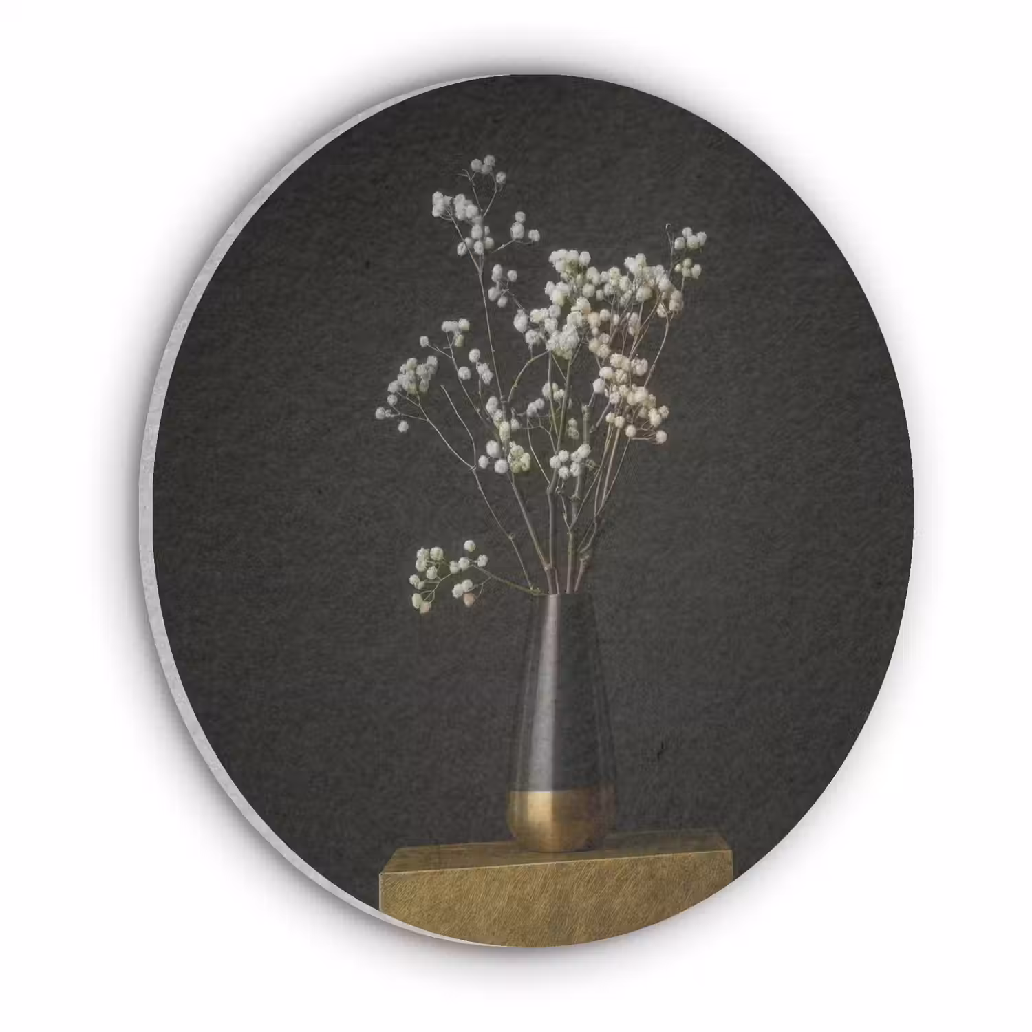 Bloembollen - Wit - Vaas - Minimalistisch Akoestische PET Vilt - Rond klein -3d