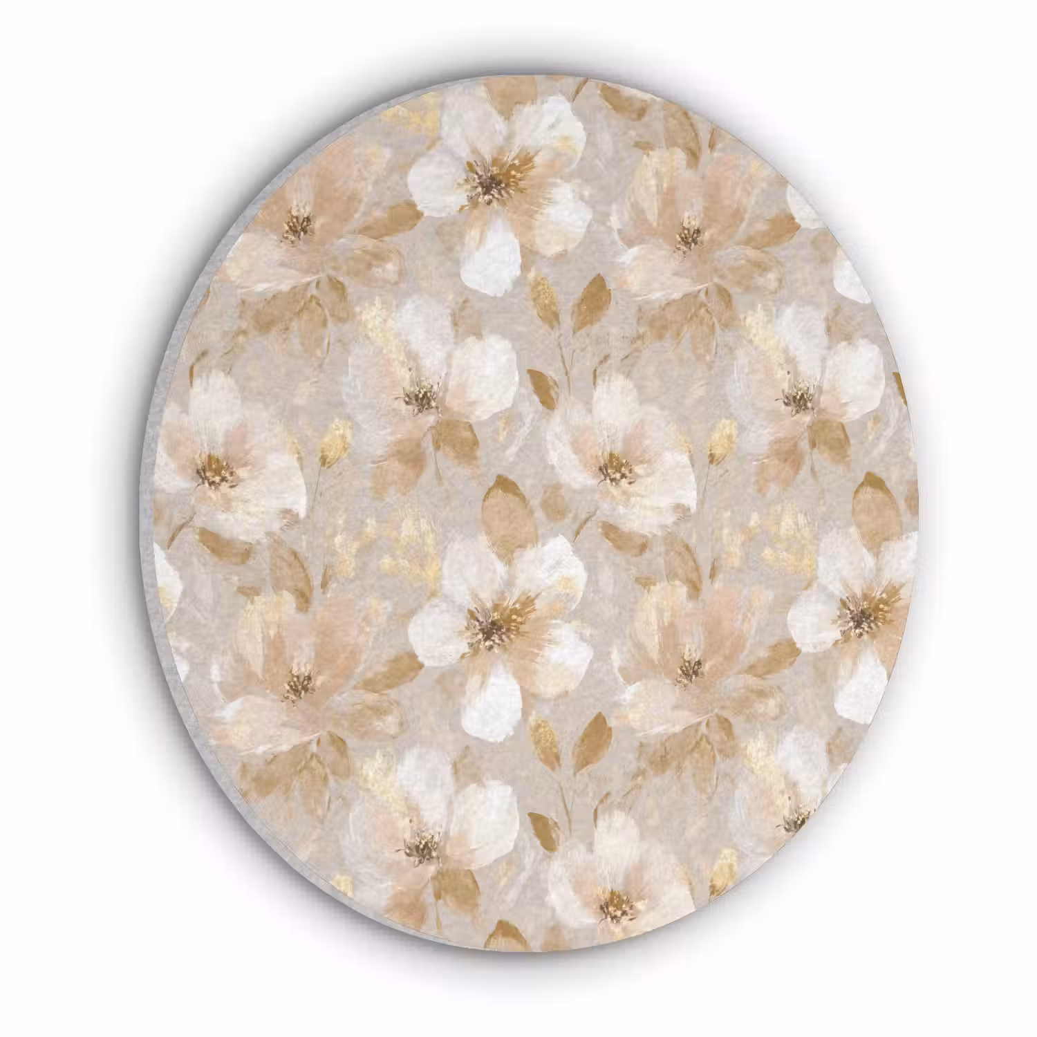 Bloemen - artistiek - Goud Akoestische PET Vilt - Rond klein 838 -3d