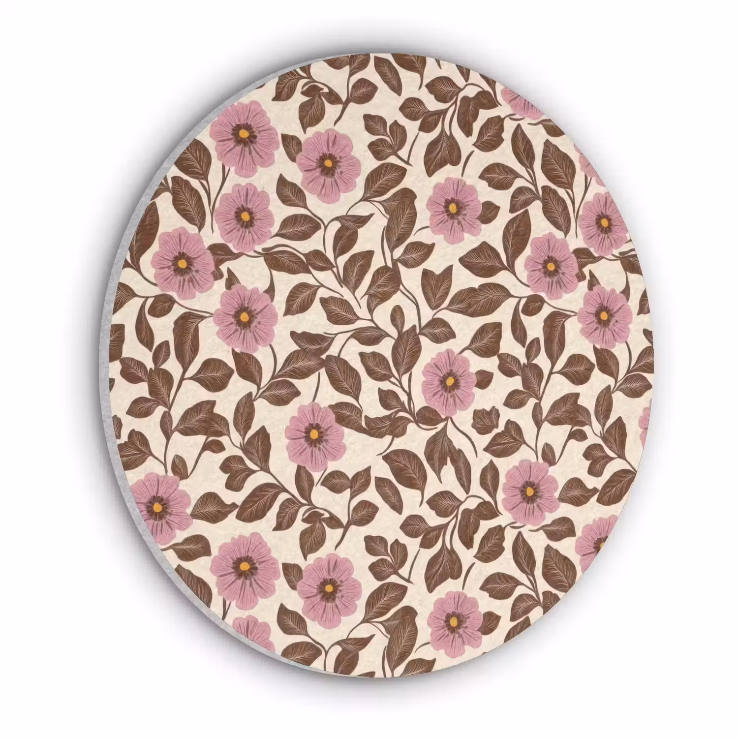 Bloemen - Bladeren - Kleurrijk Akoestische PET Vilt - Rond klein 838 -3d