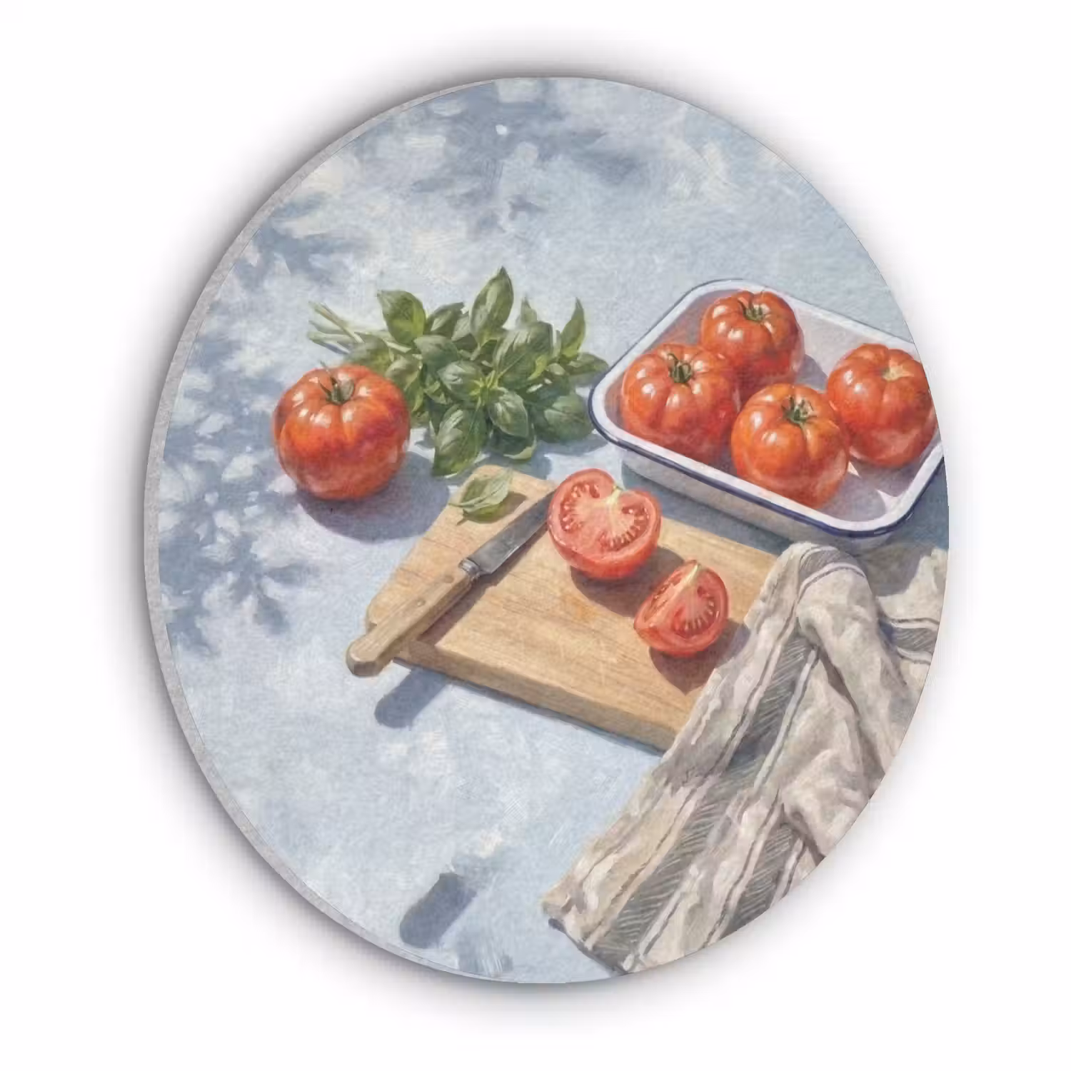 Eten - Keuken - Ingrediënten - Stillleven - Rood Akoestische PET Vilt - Rond klein -3d