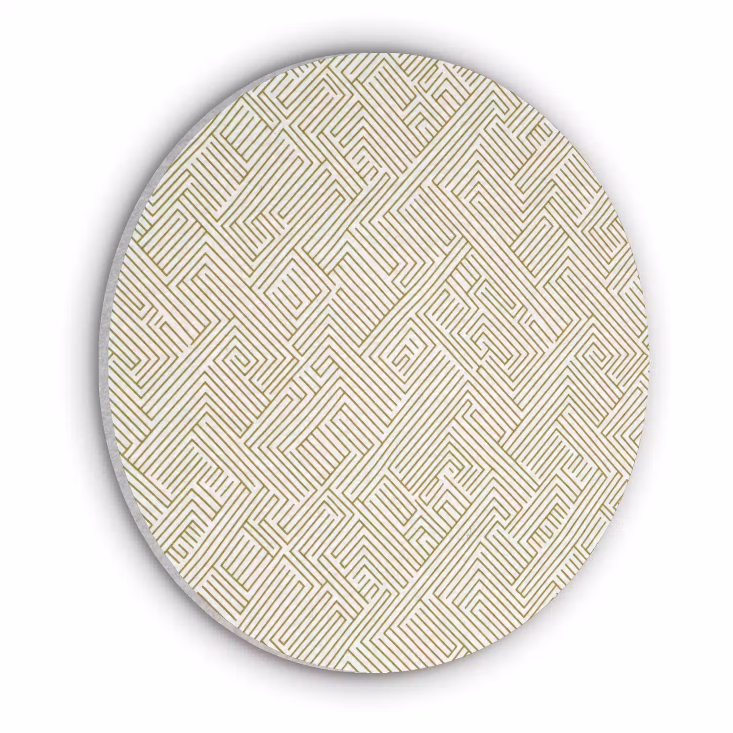 Geometrisch - Lijnen - Groen Akoestische PET Vilt - Rond klein 838 -3d