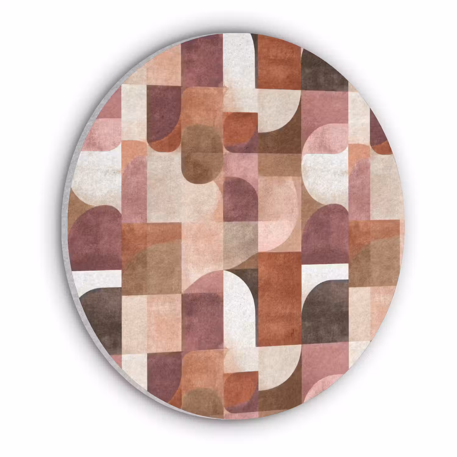 Geometrie - Modern - Retro Akoestische PET Vilt - Rond klein 838 -3d