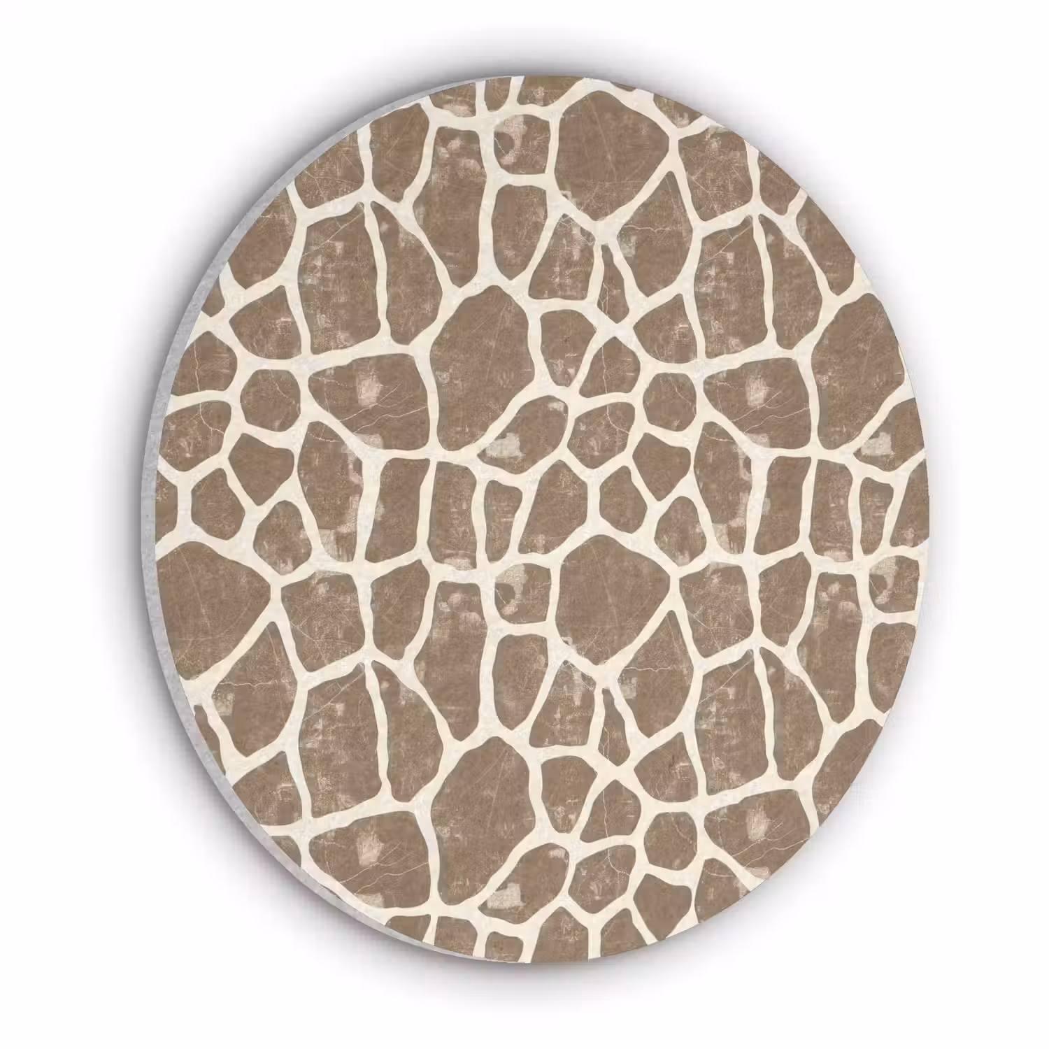 Giraf - Klassiek - Bruin Akoestische PET Vilt - Rond klein 838 -3d