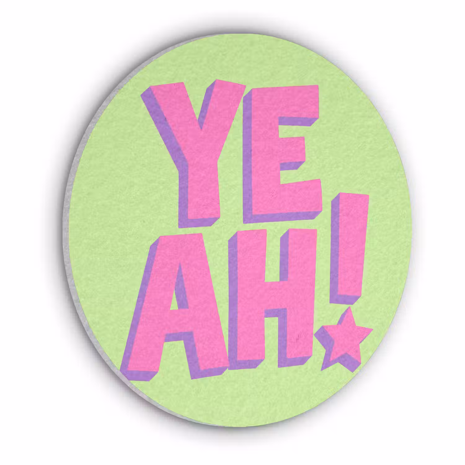 Groen - Neon - Quote Akoestische PET Vilt - Rond klein -3d