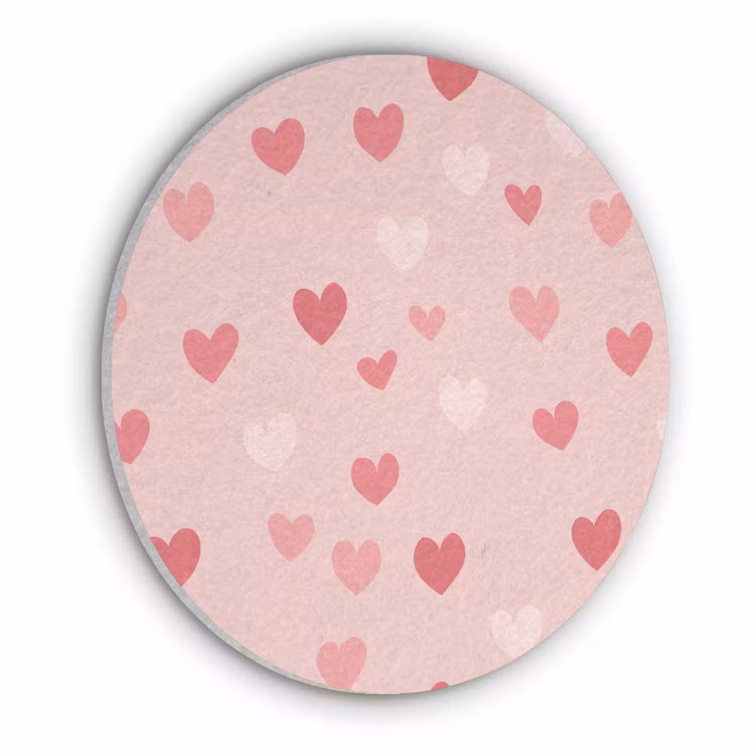 Hartjes - Patroon - Roze - Eenvoudig Akoestische PET Vilt - Rond klein -3d