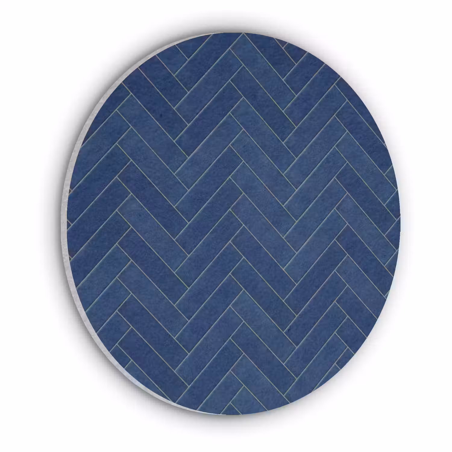 Visgraat - Wandtegel - Donkerblauw - Navy Blue Akoestische PET Vilt - Rond klein 838 -3d