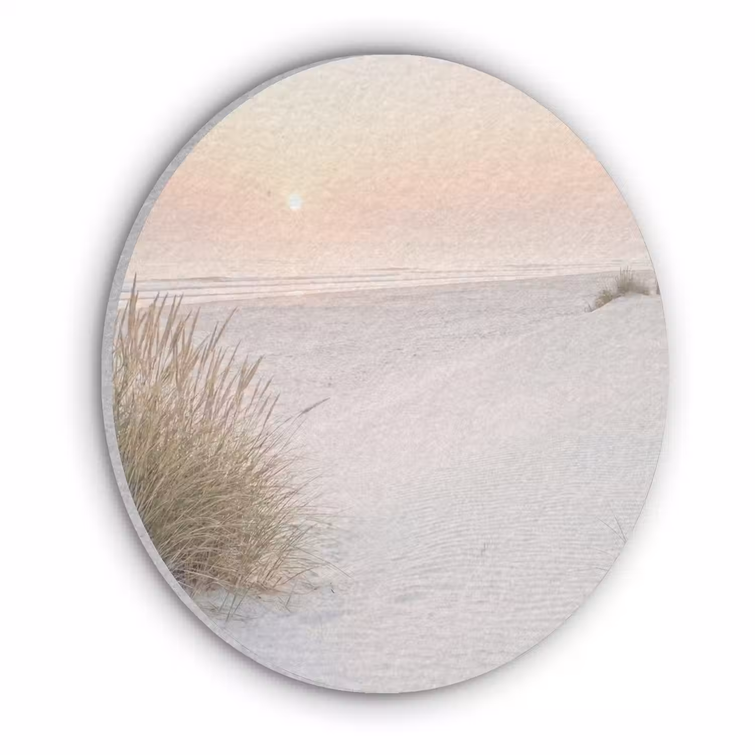 Horizon - Duinlandschap - Zand Akoestische PET Vilt - Rond klein -3d