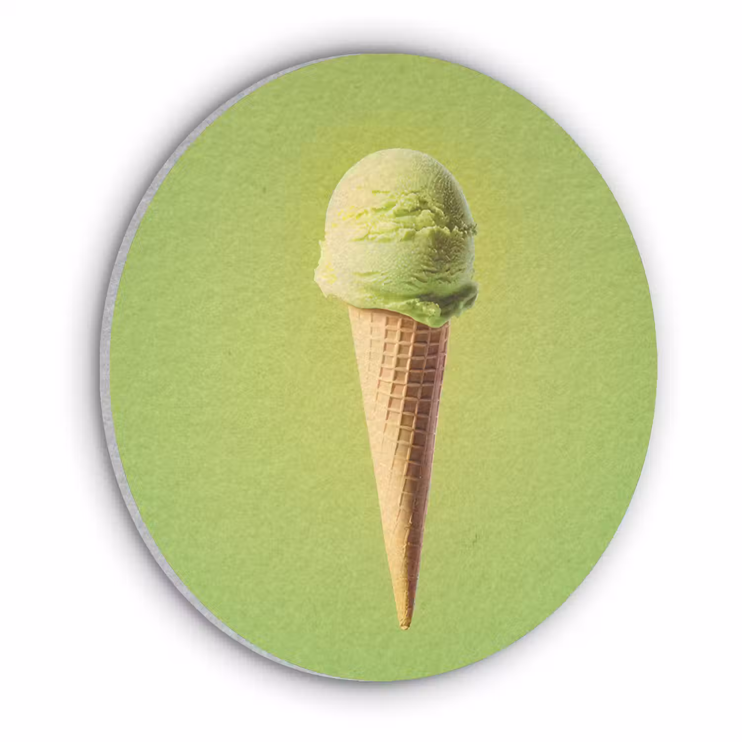 Hoorntje - Schepijs - Groen Akoestische PET Vilt - Rond klein -3d