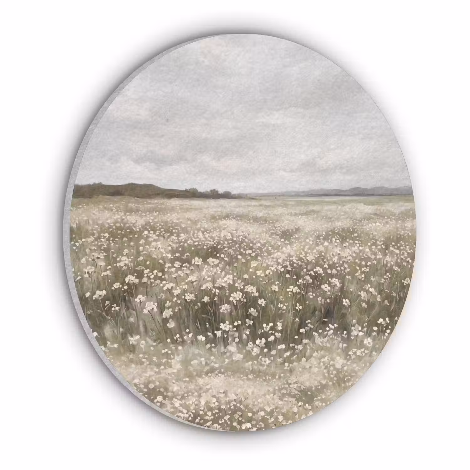 Illustratie - Landschap - Wit Akoestische PET Vilt - Rond klein -3d