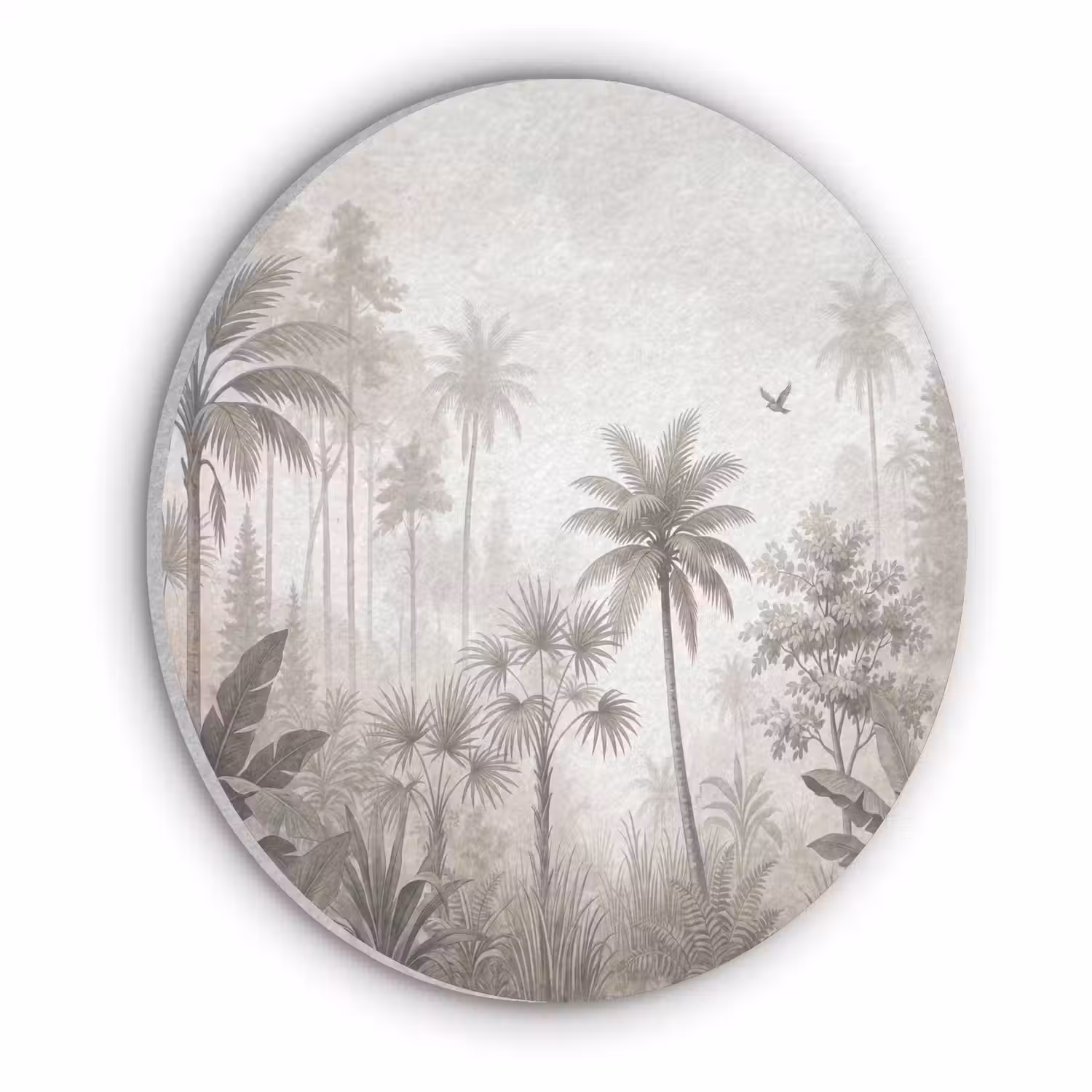 Jungle - Palmbomen - Natuur Akoestische PET Vilt - Rond klein -3d