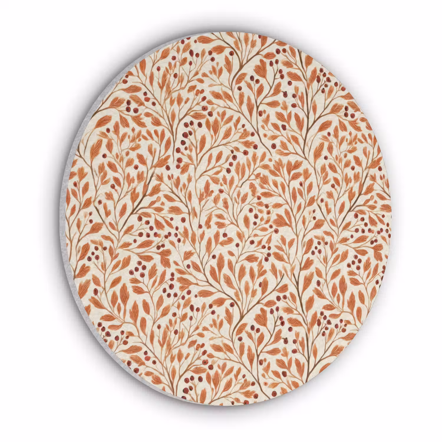 Bladeren - Botanisch - Terracotta Akoestische PET Vilt - Rond klein 838 -3d